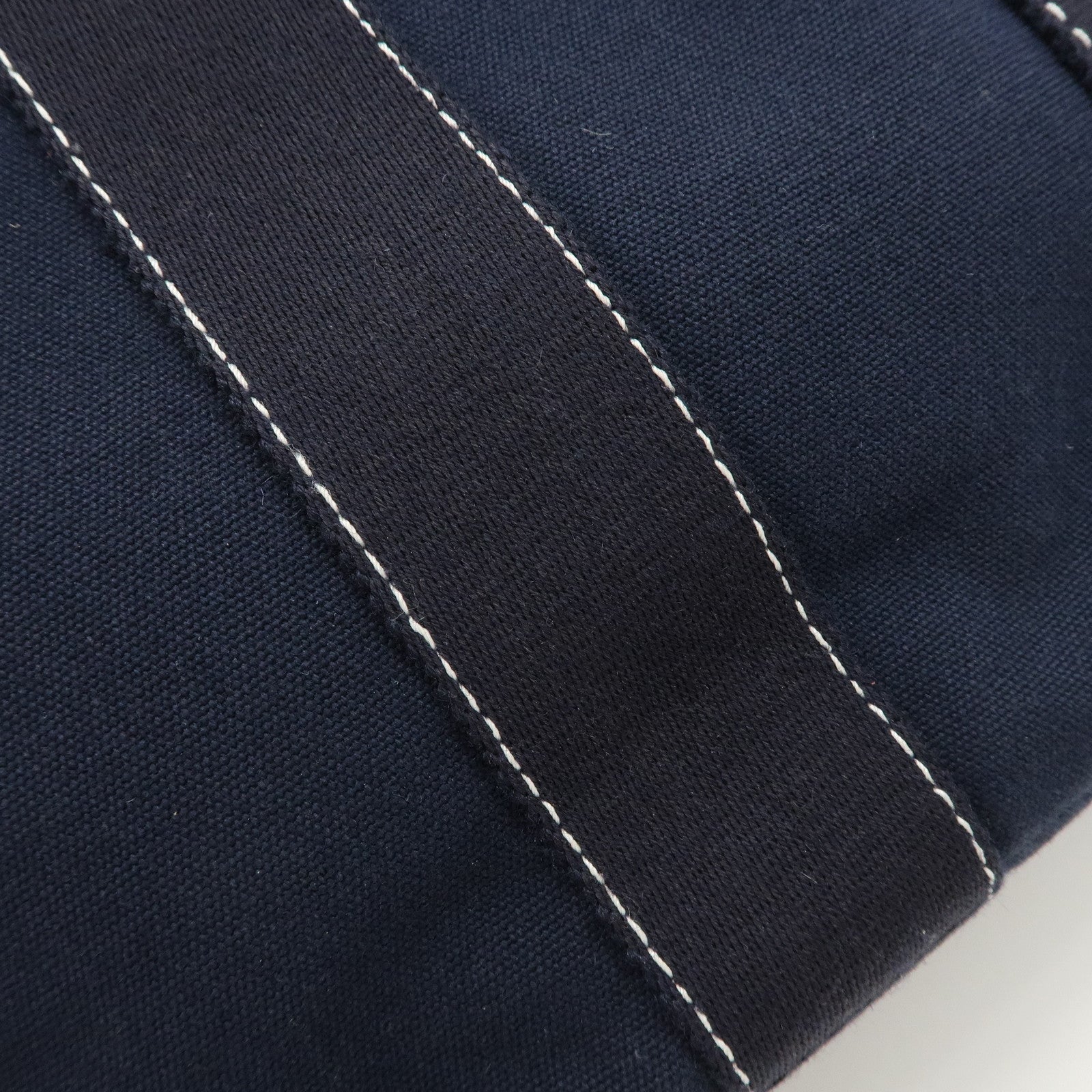 HERMES Deauville PM Cotton Tote Bag Hand Bag Navy