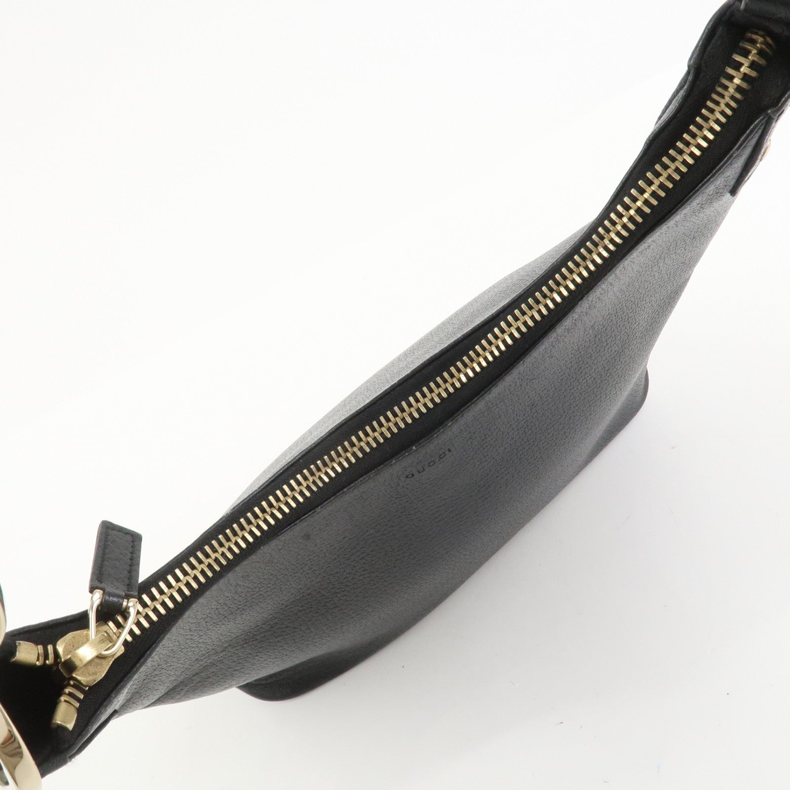 GUCCI Leather Shoulder Bag Hand Bag Black 115003