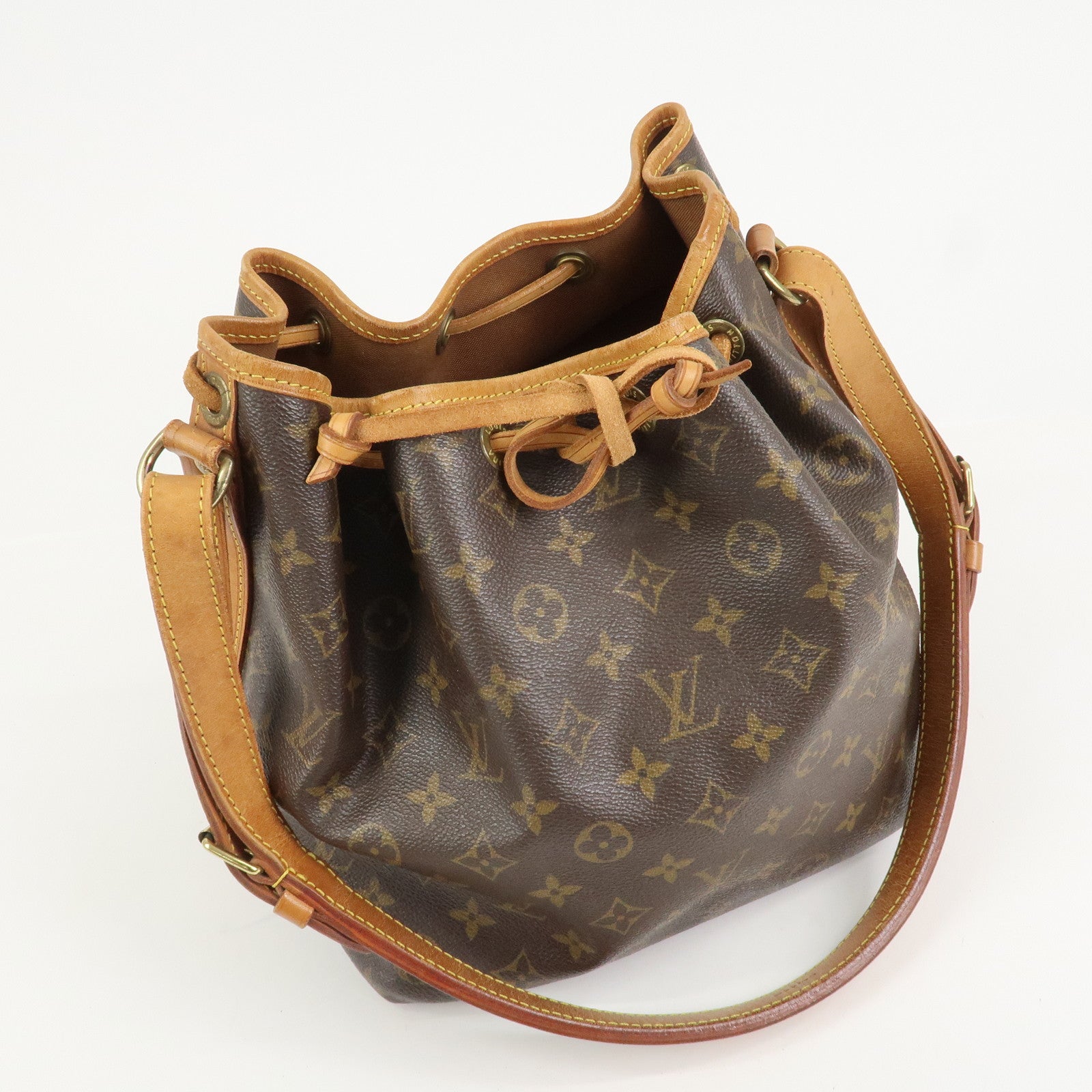 Louis Vuitton Monogram Petit Noe Shoulder Bag Brown M42226