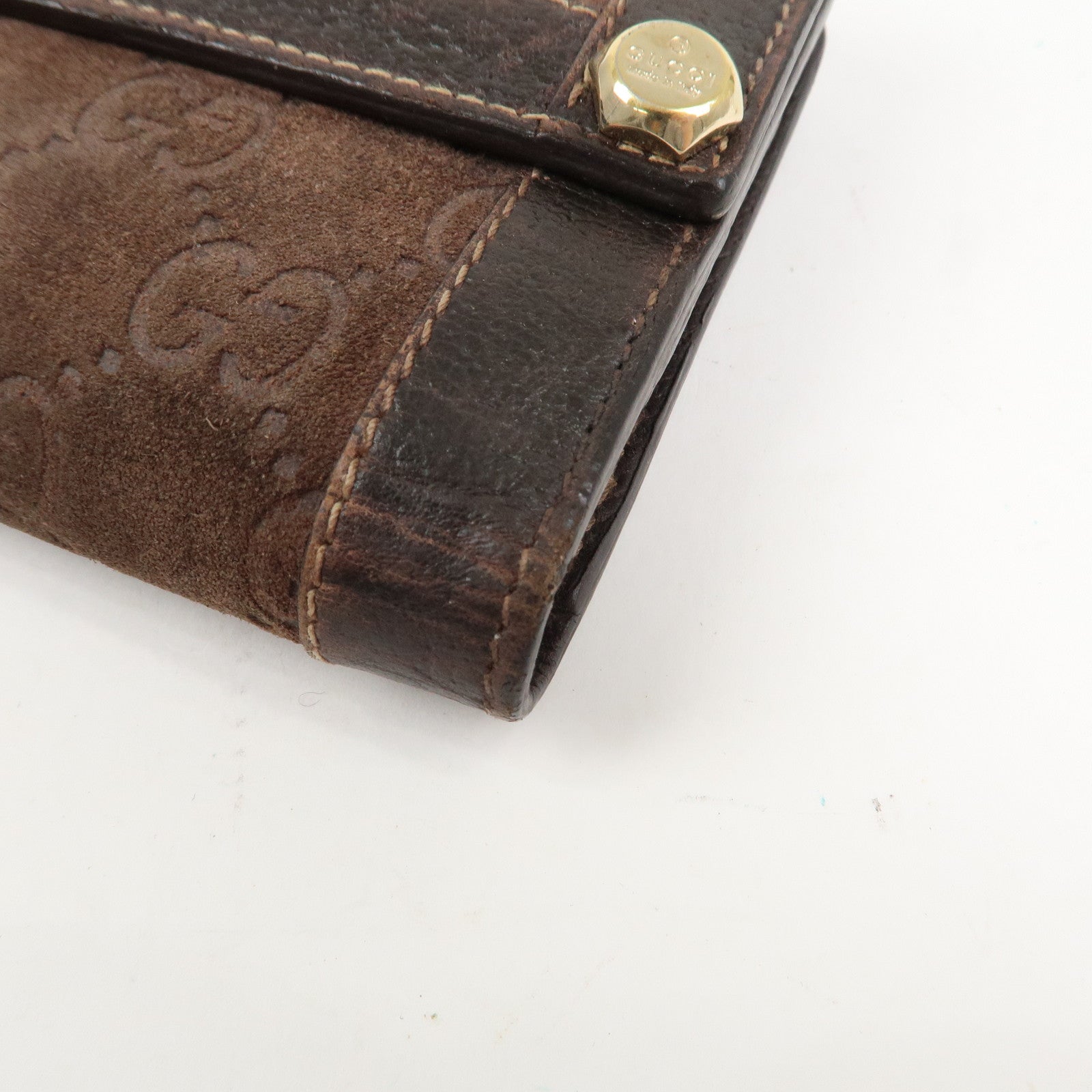 GUCCI Set Of 2 Suede Leather Bi-Fold Long Wallet 499359 153211