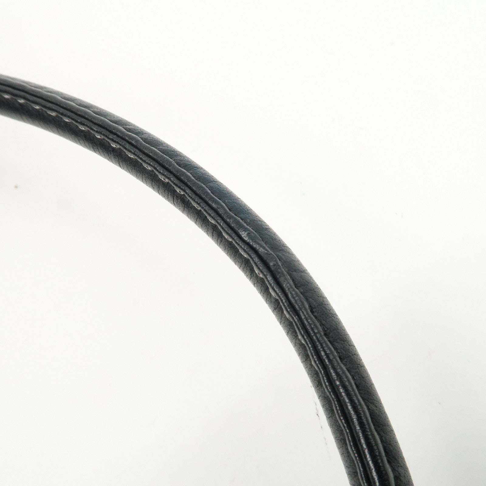 LOEWE Anagram Leather Suede Shoulder Bag Black Silver Used