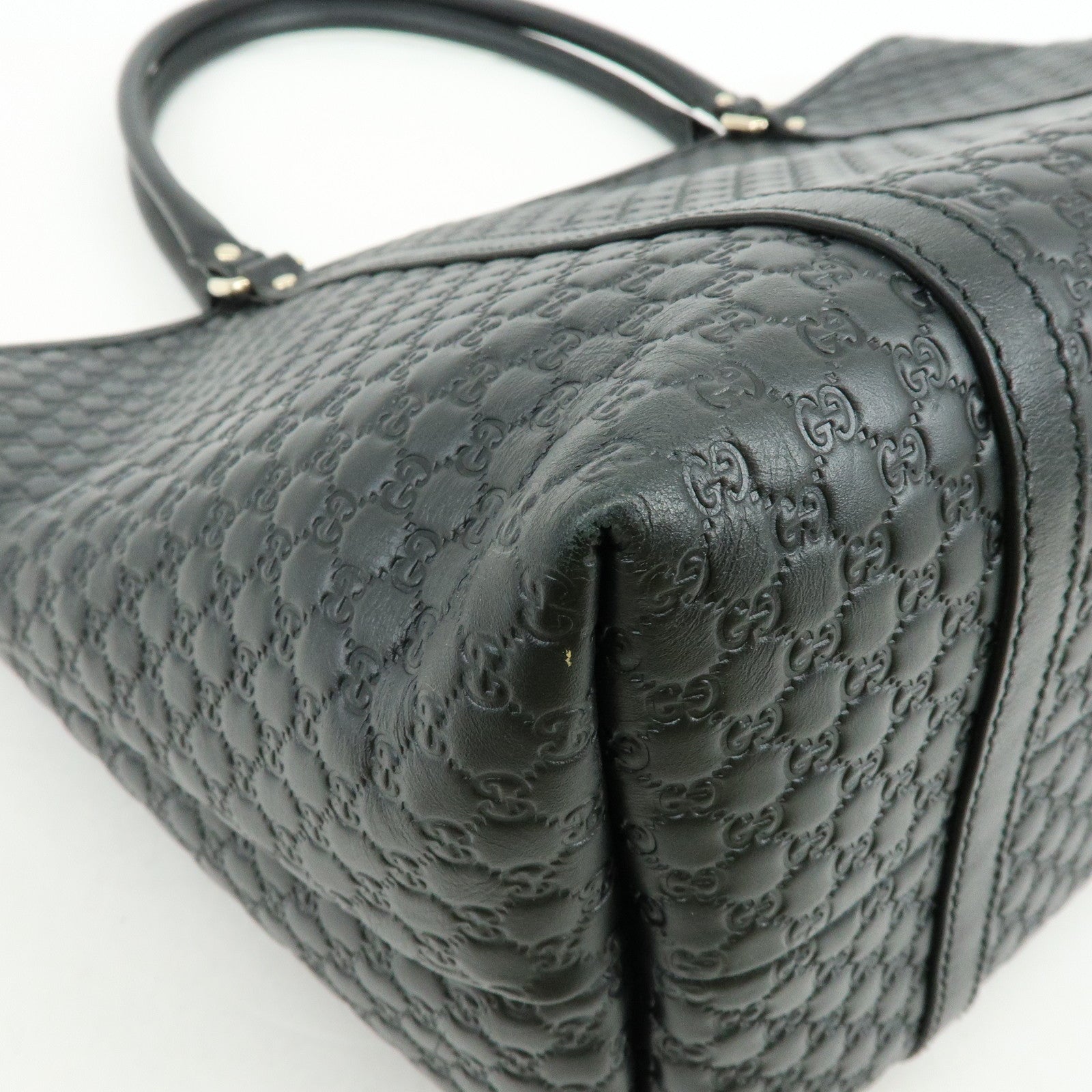 GUCCI Microguccissima Leather Tote Bag Shoulder Bag Black 449647