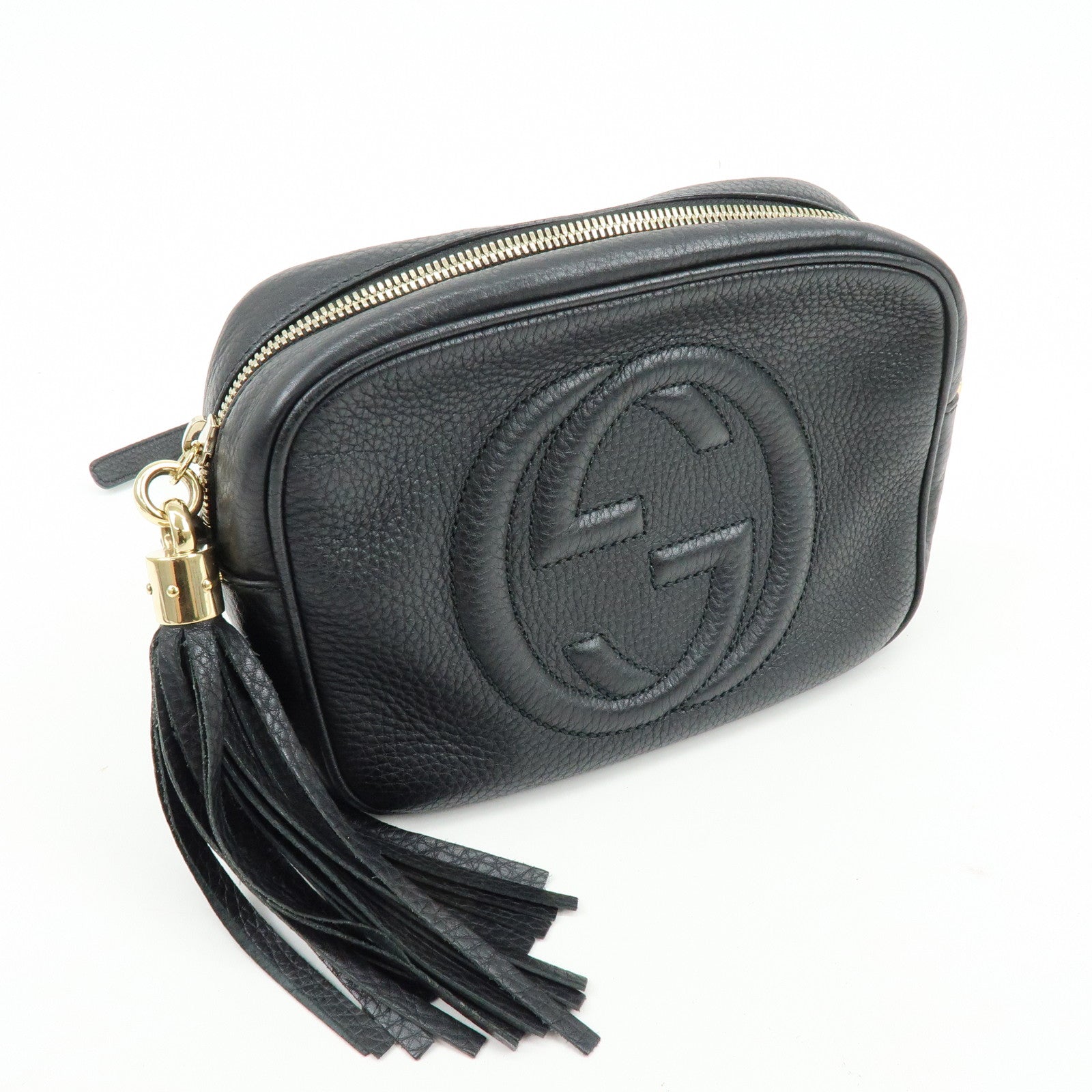 GUCCI SOHO Leather Small Disco Bag Shoulder Bag Black 308364