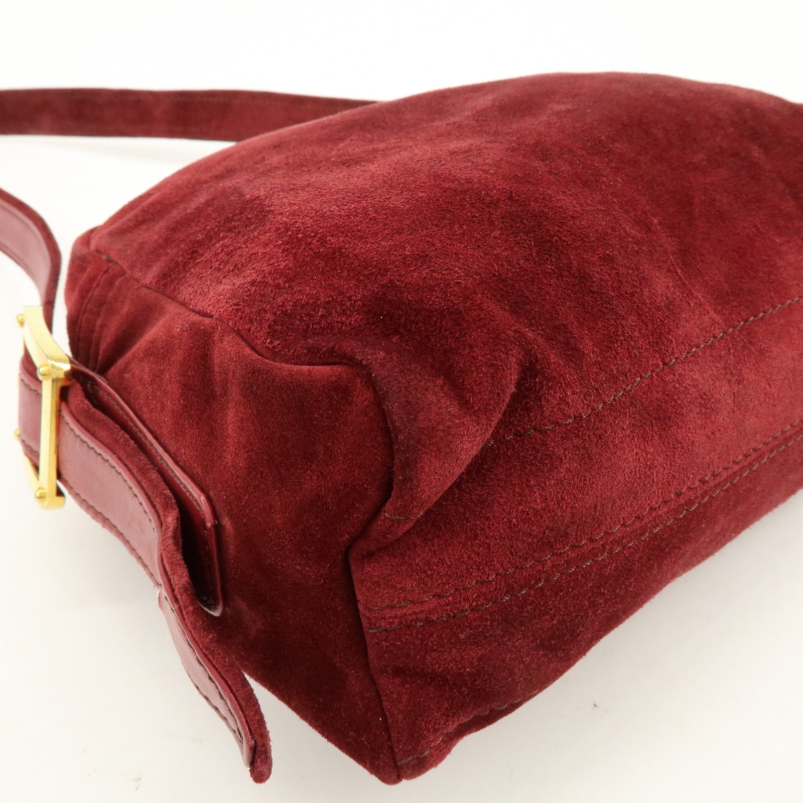 LOEWE Anagram Suede Shoulder Bag Crossbody Bag Bordeaux