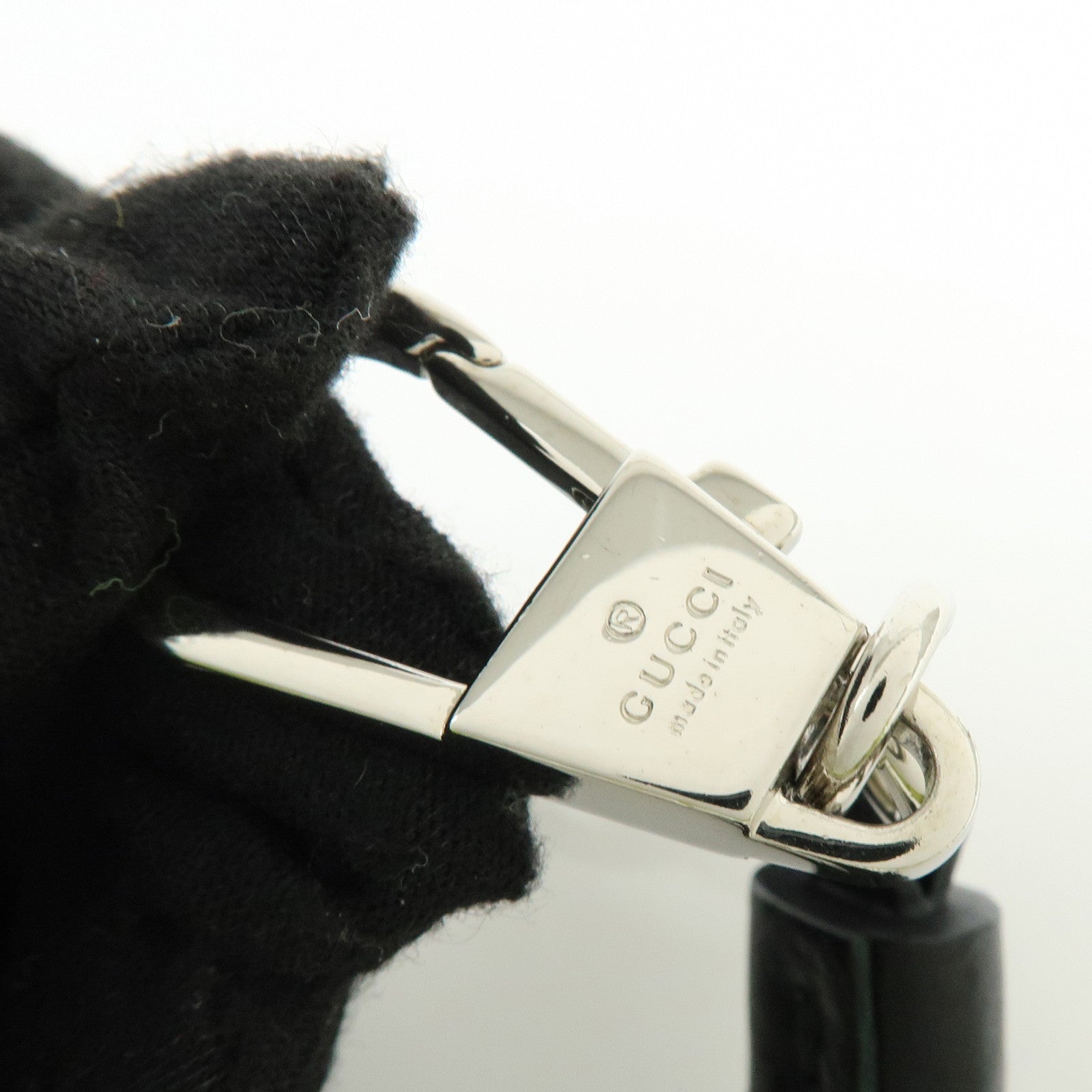 GUCCI Interlocking G Tassel Bag Charm Key Charm Black