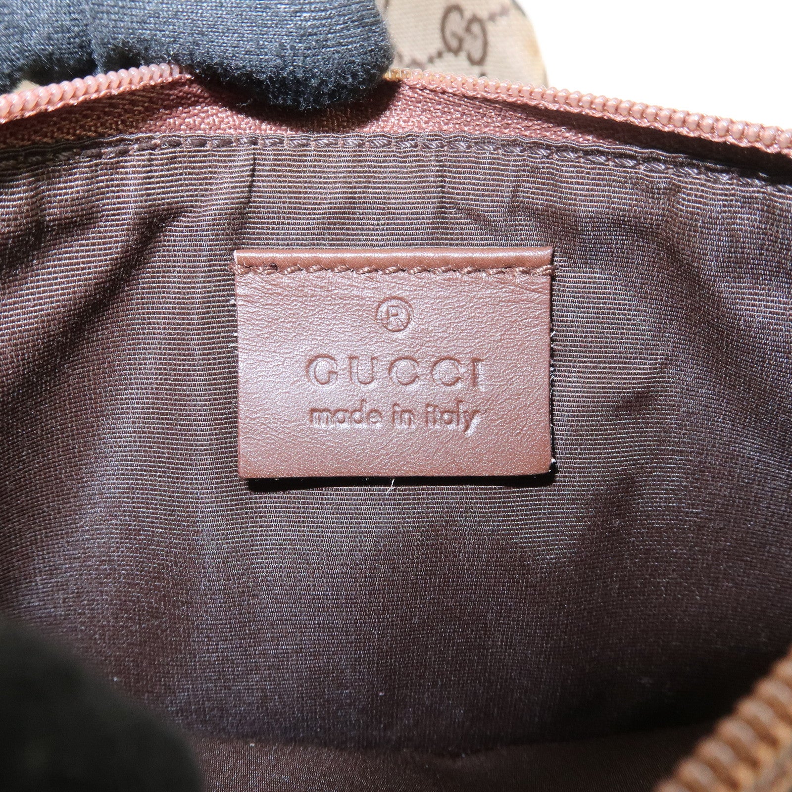 GUCCI GG Monogram Canvas Leather Shoulder Bag Beige Brown 90646