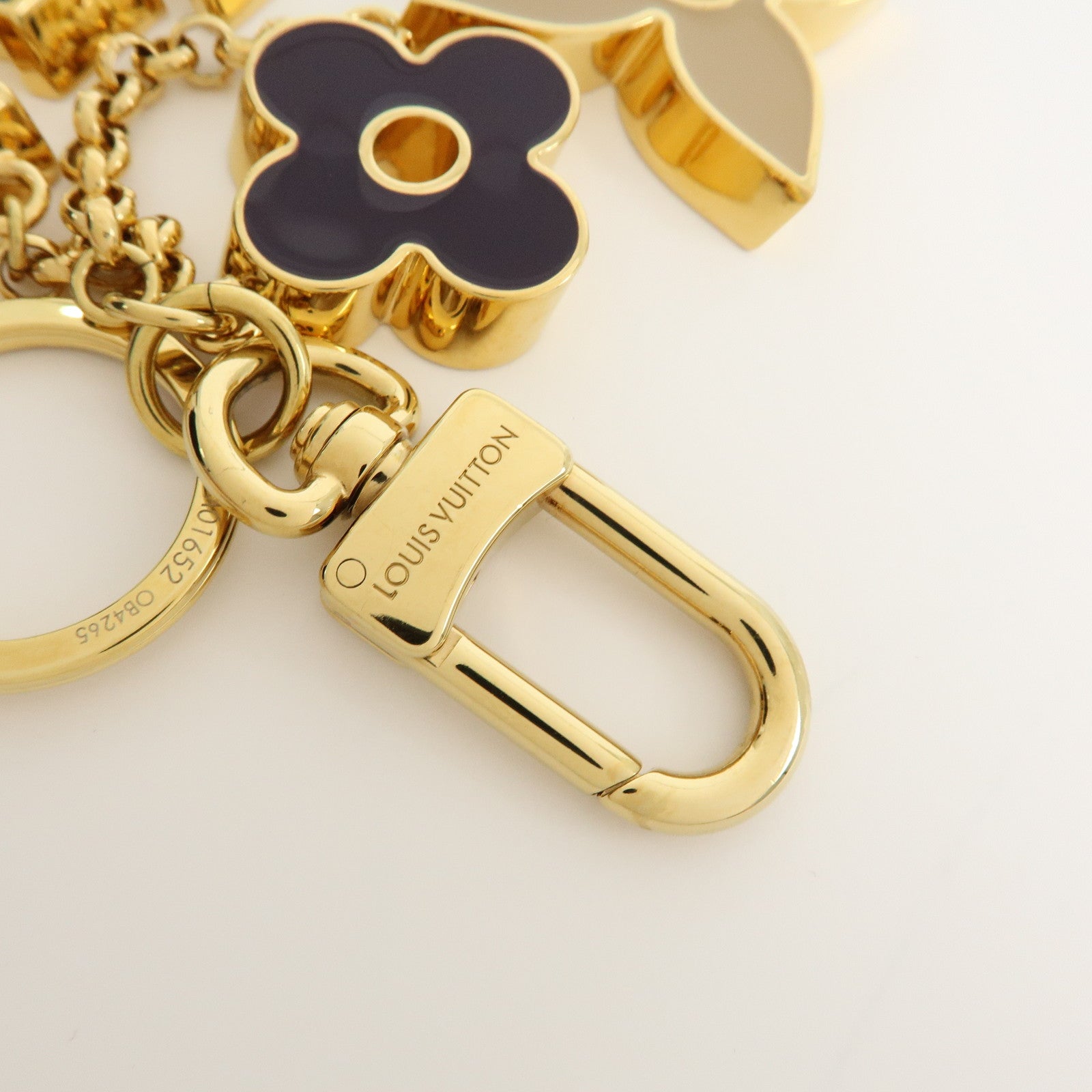 Louis Vuitton Fleur de Monogram Metal Bag Charm Key Charm M01652