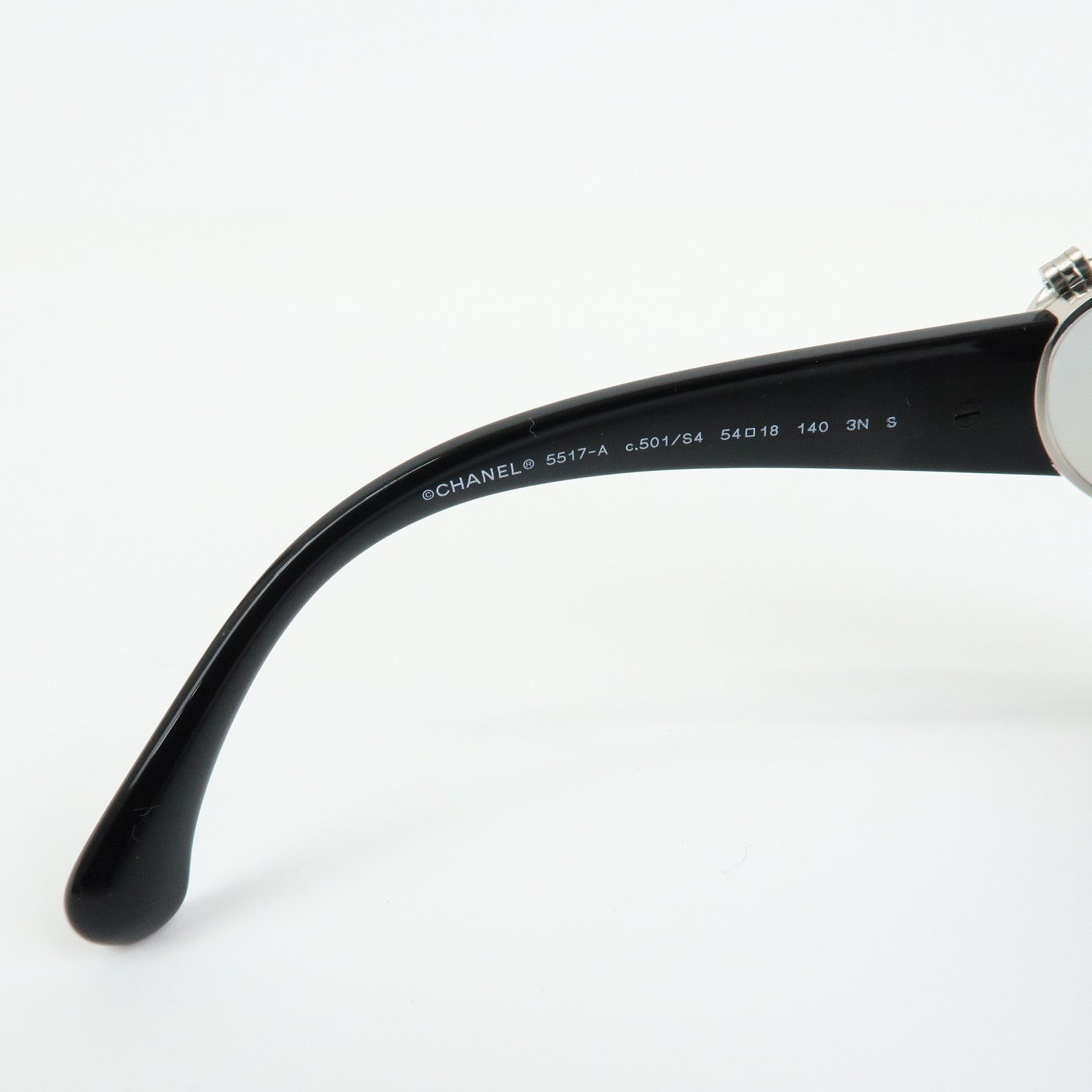 CHANEL COCO Mark Plastic Sunglasses 54▢18 140 3N S Black 5517A