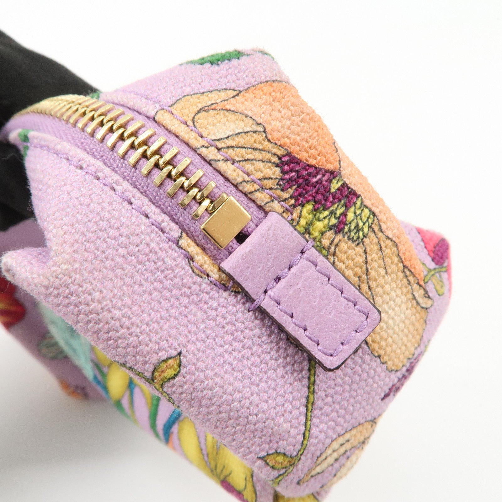 GUCCI GG Marmont Canvas Leather Pouch Flower Purple 577355
