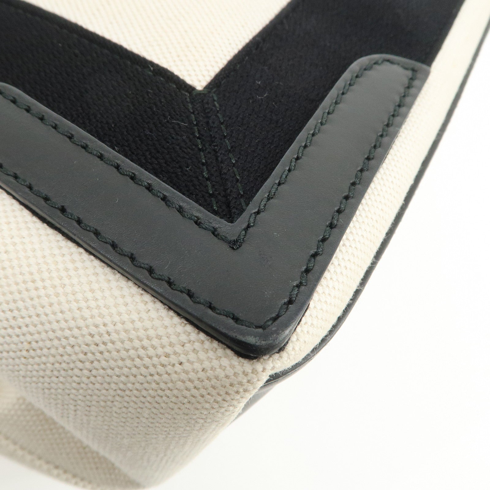 BALENCIAGA Navy Cabas S Cotton Calf Skin Tote Bag Hand Bag 339933