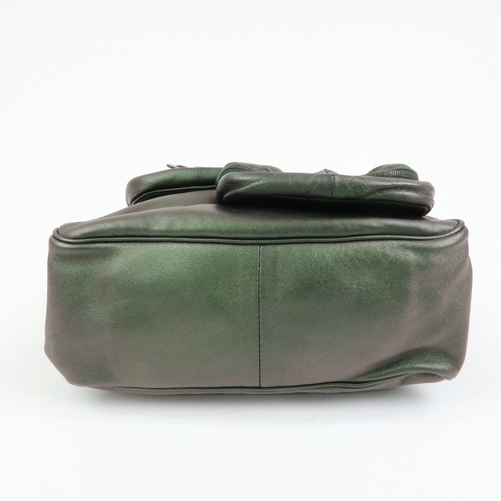 BOTTEGA VENETA Intrecciato Leather Tote Bag Hand Bag Metalic Green