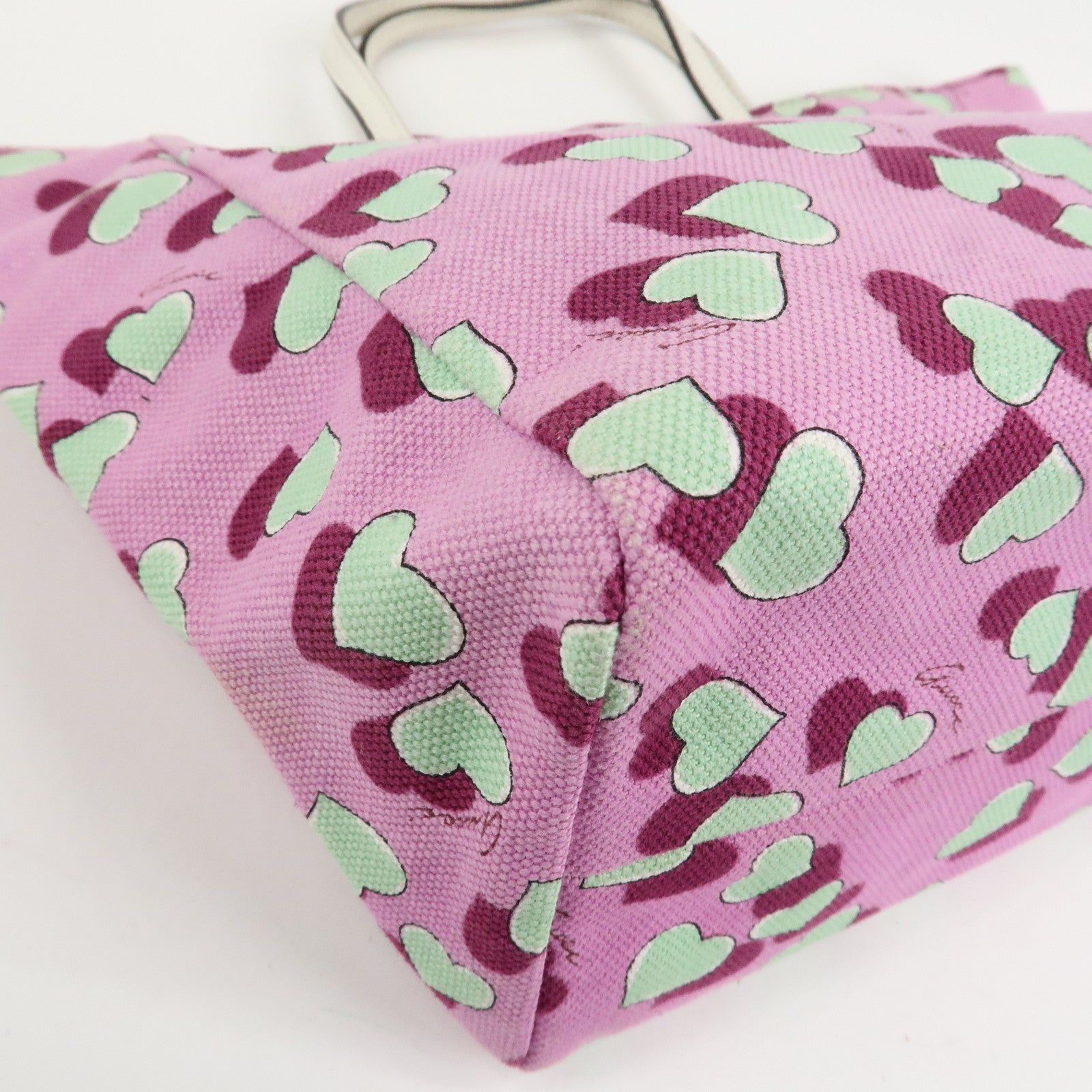 GUCCI Children's Canvas Leather Tote Bag Hand Bag Pink Ivory 284721 Used