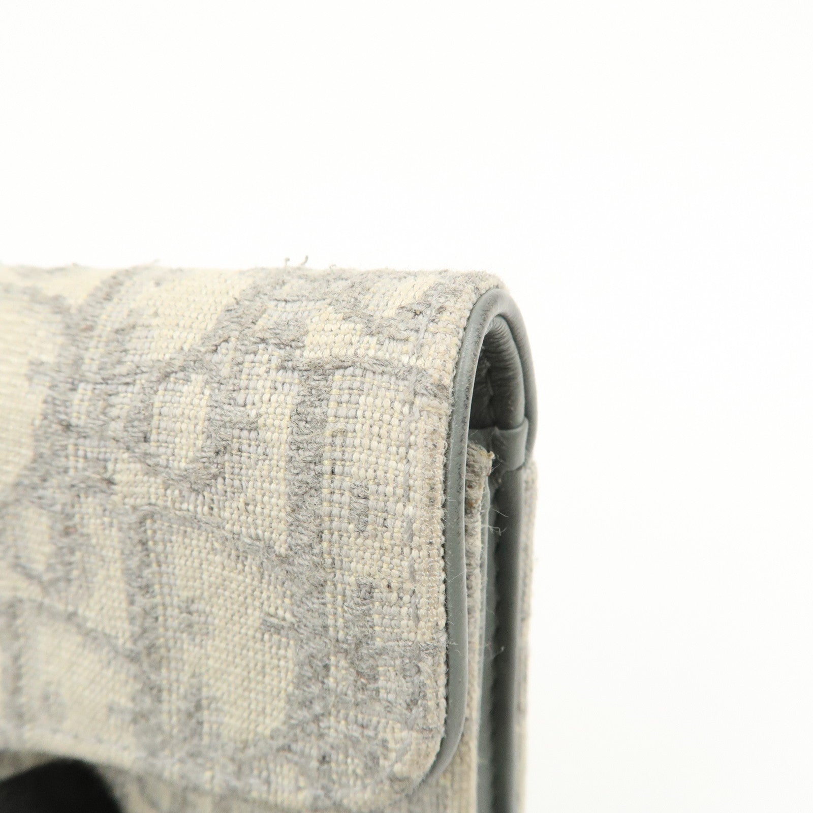 Christian Dior Oblique Jacquard Saddle Lotus Wallet Gray