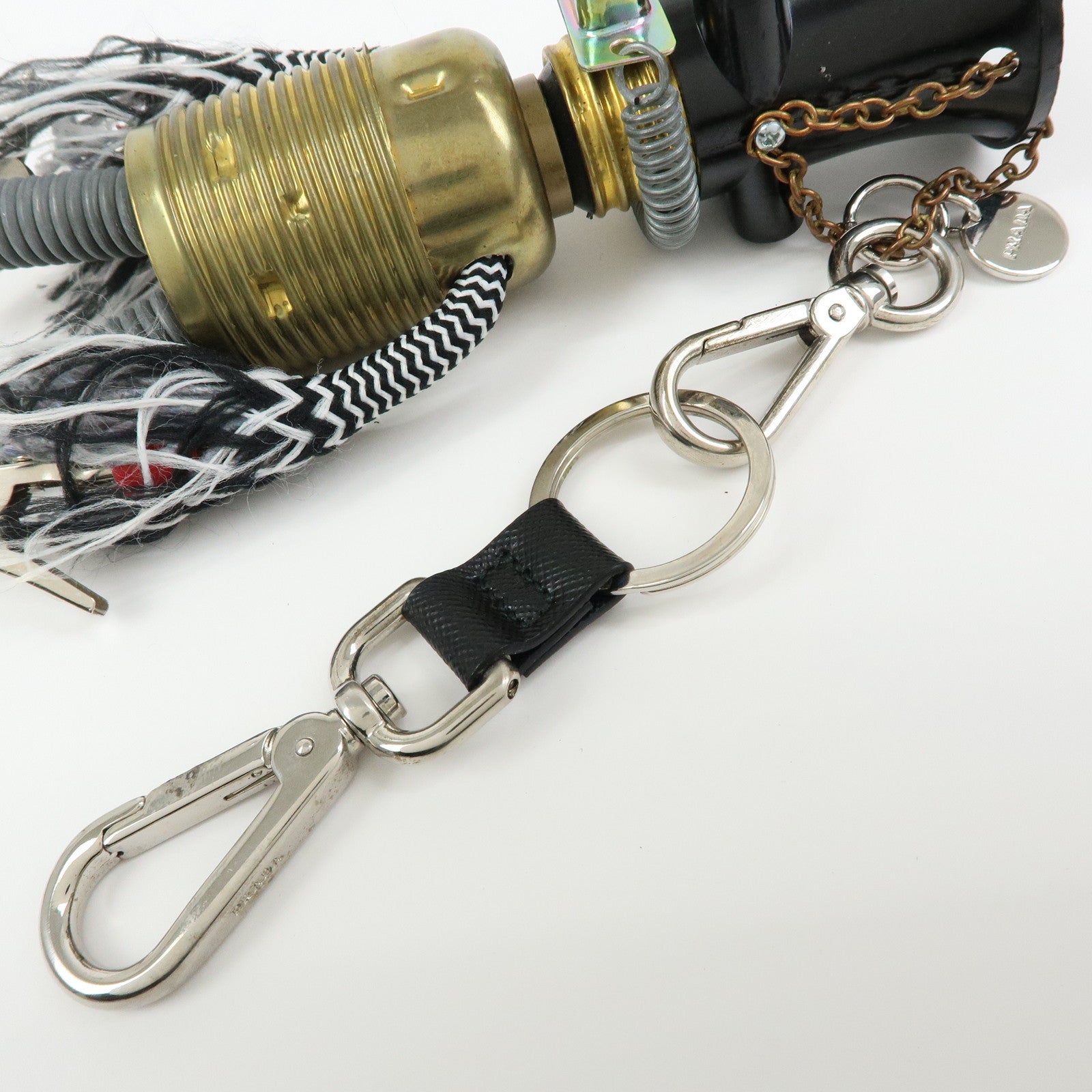 PRADA Robot Metal Plastic Bag Charm Key Charm Silver Gold