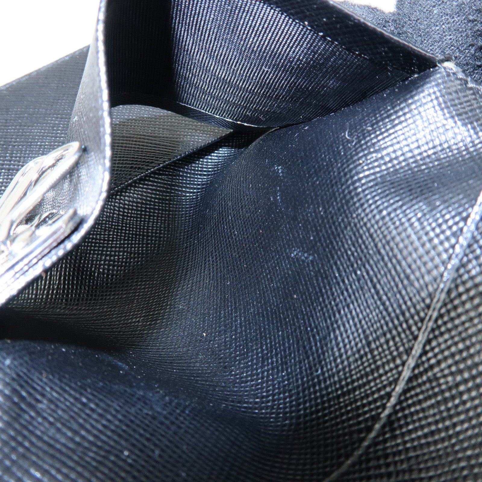 PRADA Triangle Logo Nylon Leather 6 Rings Key Case 1M0222