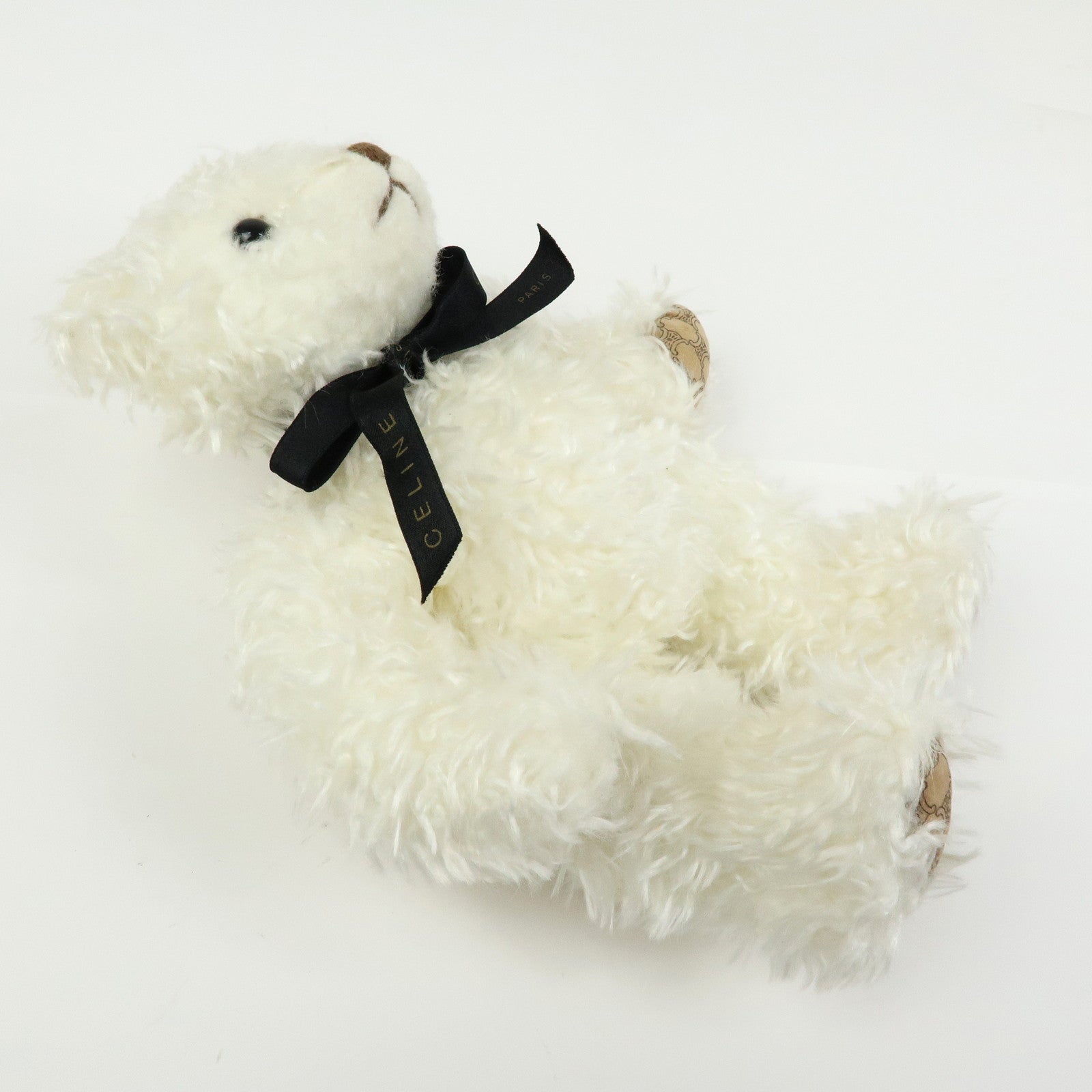 CELINE Macadam Teddy Bear Stuffed Animal White Light Brown