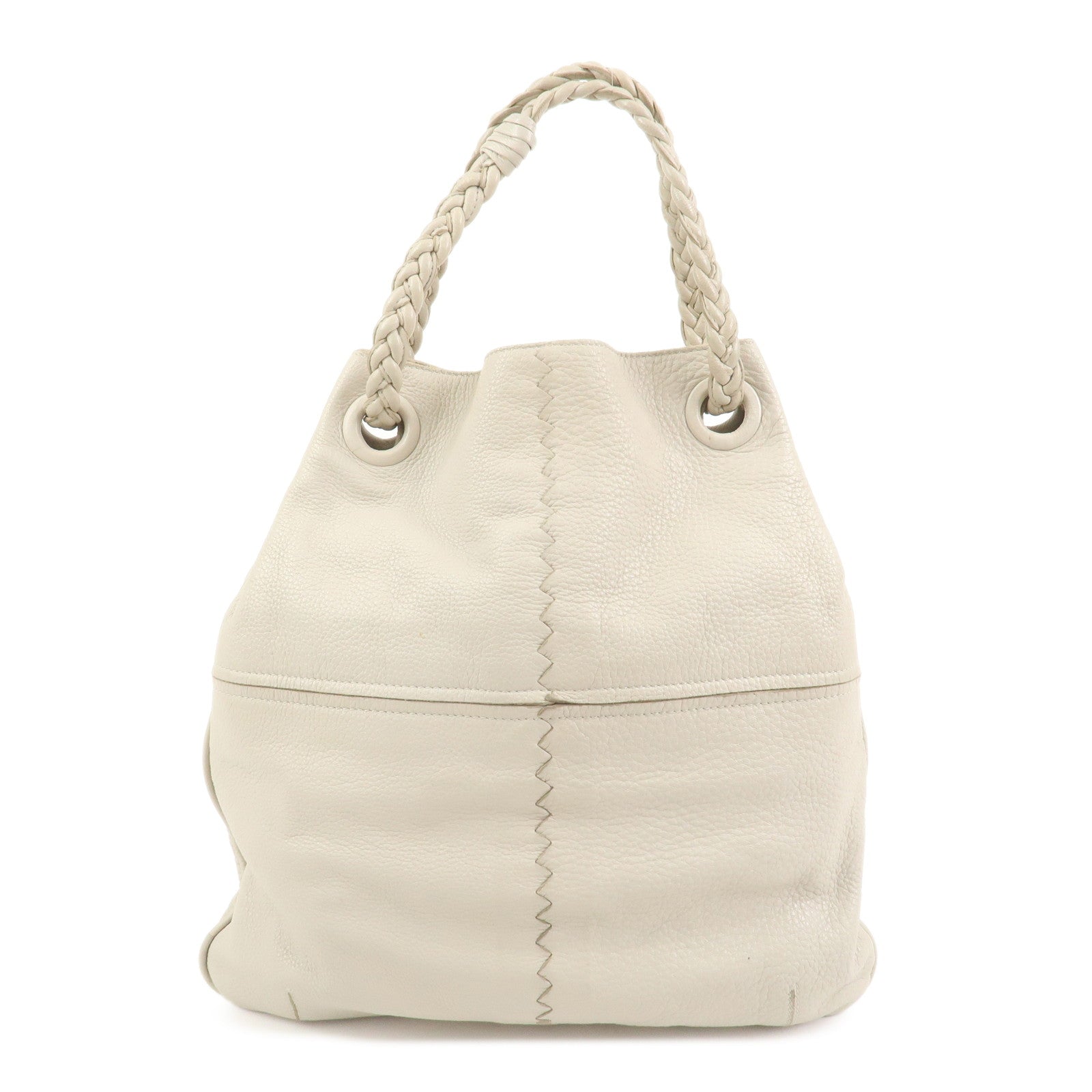 BOTTEGA VENETA Calf Leather 2Way Shoulder Bag Hand Bag Ivory