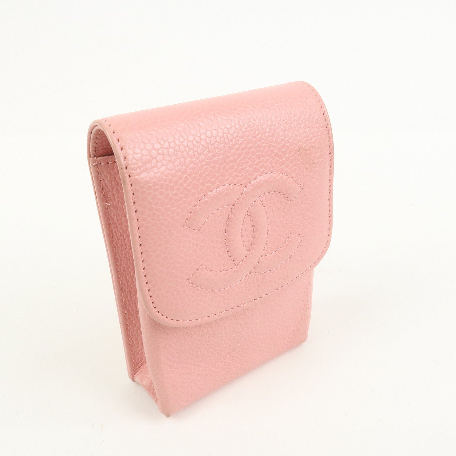 CHANEL COCO Mark Caviarskin Cigarette Case Pink