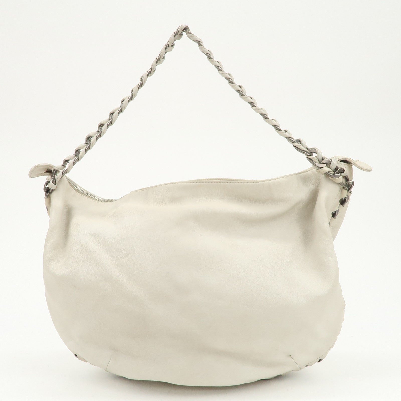 CHANEL COCO Mark Caviarskin Chain Tote Bag Shoulder Bag Ivory