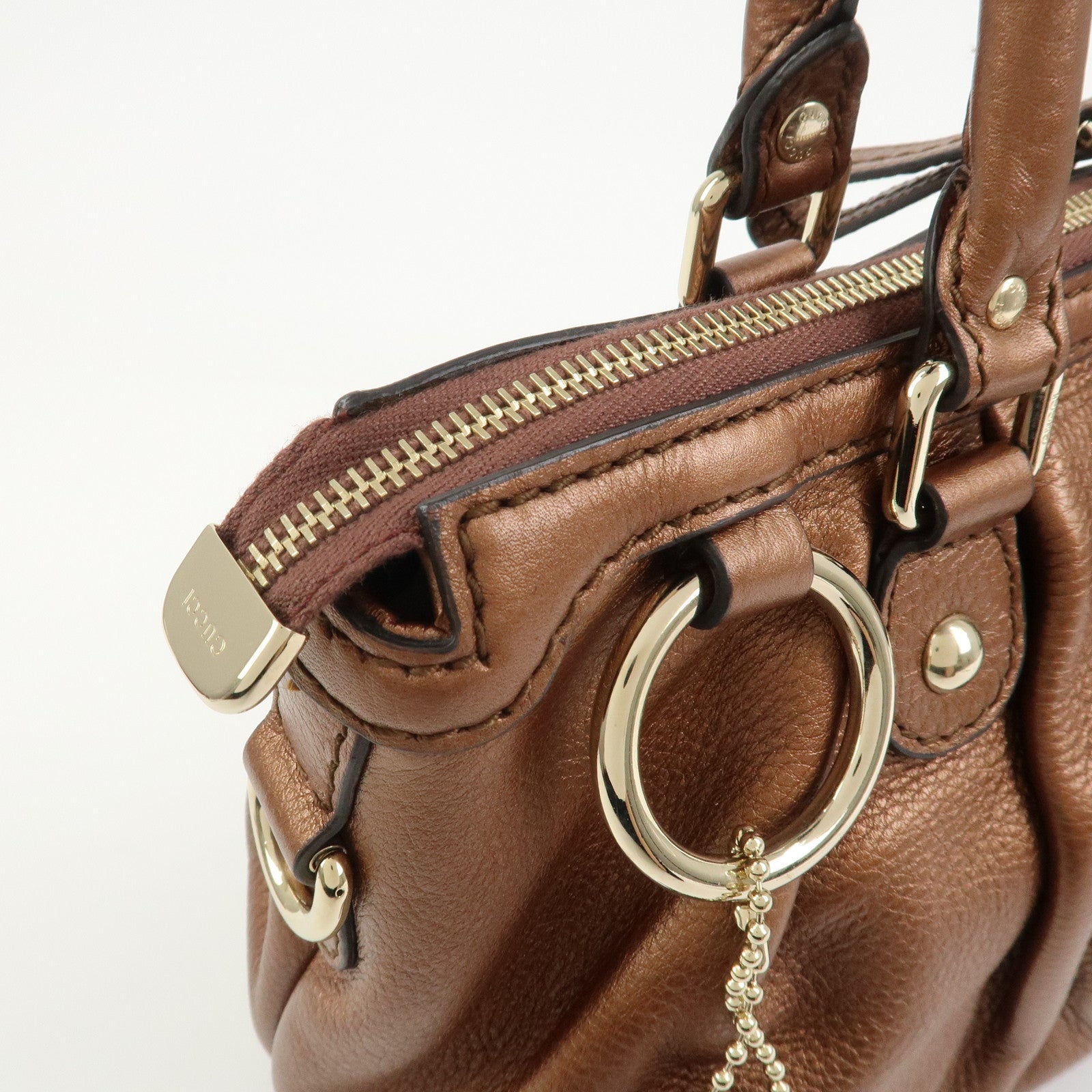 GUCCI Interlocking G Leather 2Way Bag Shoulder Bag Hand Bag 247902