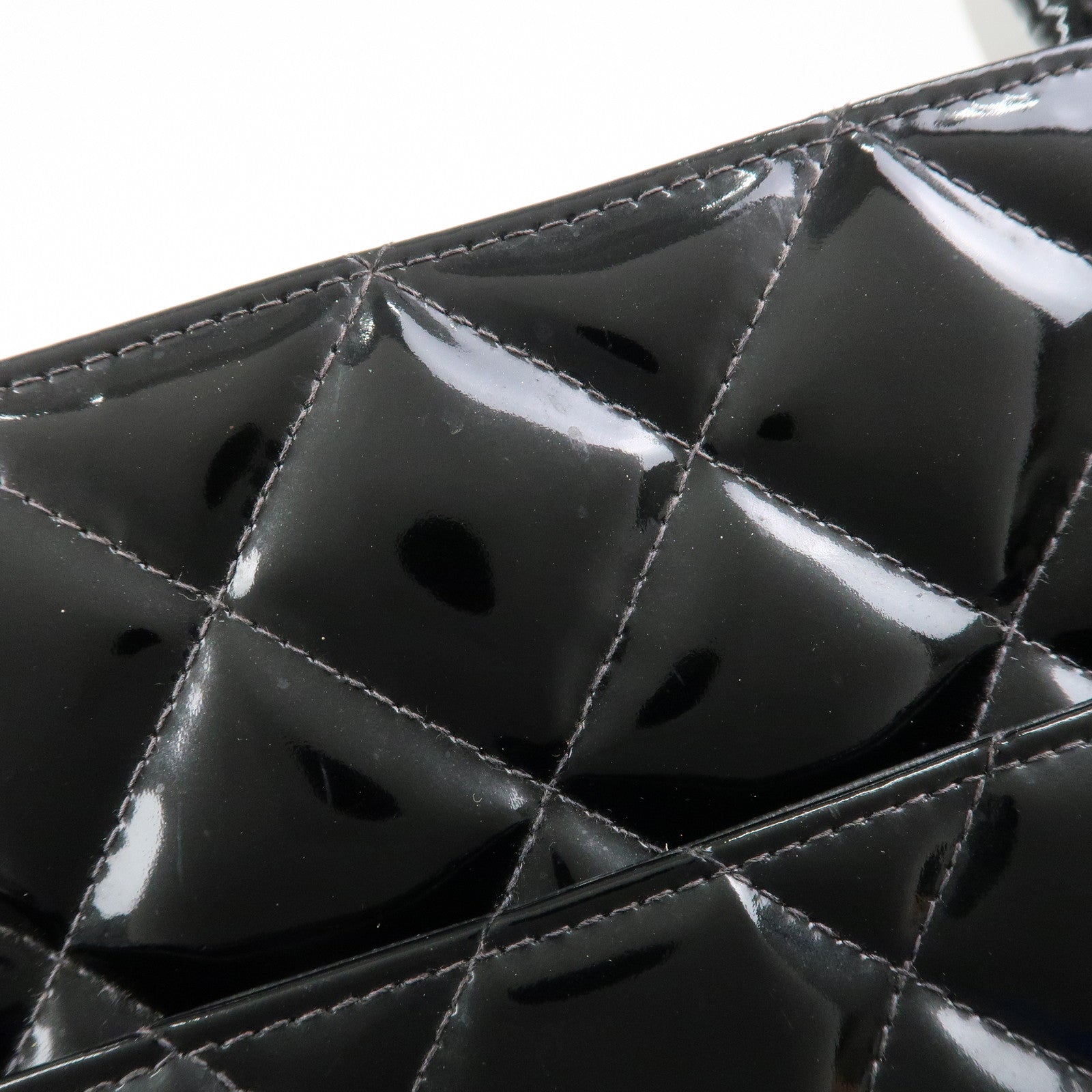 CHANEL Matelasse Patent Leather Medalion Tote Bag Black A01804