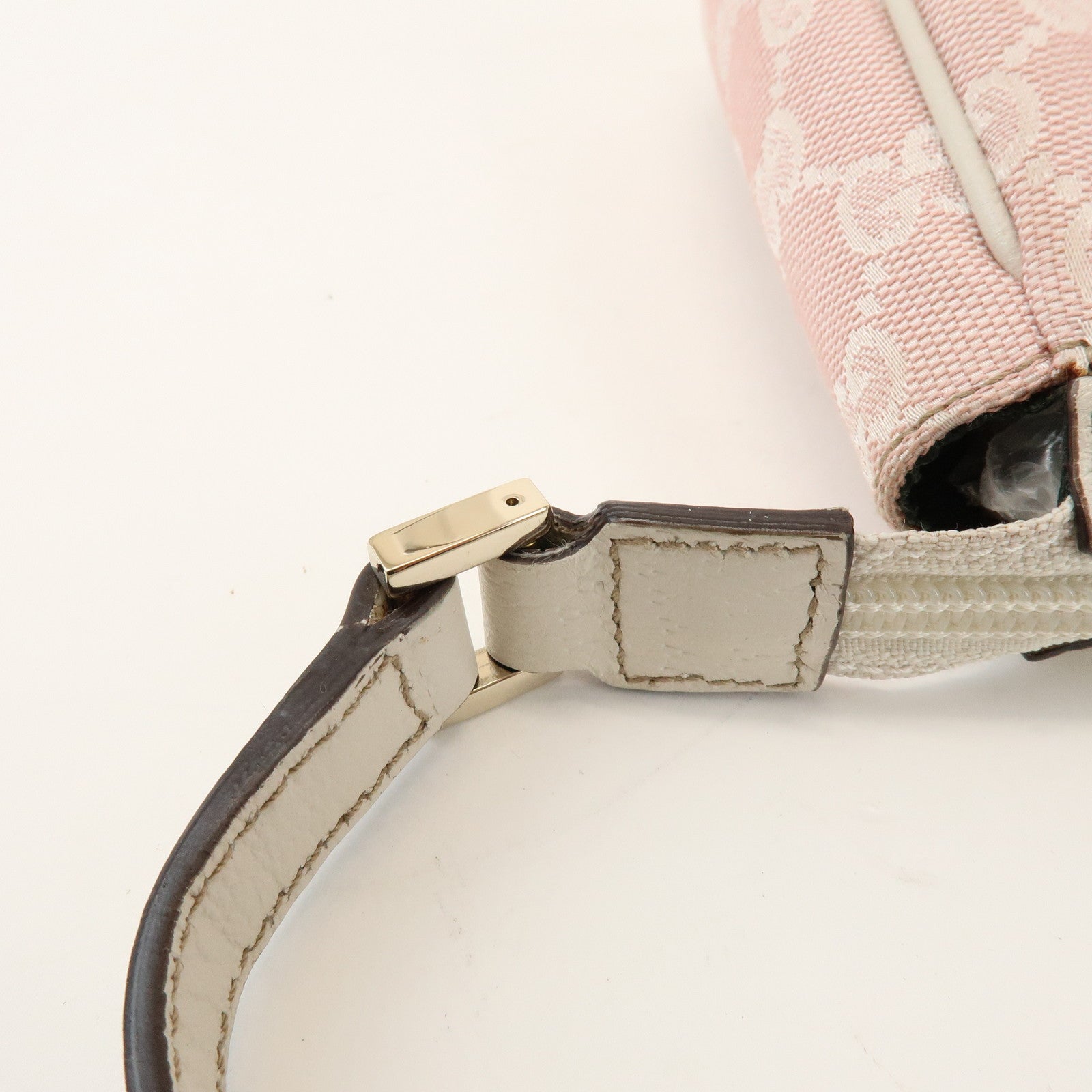 GUCCI Abbey GG Canvas Leather Accessory Pouch Hand Bag Pink 45750