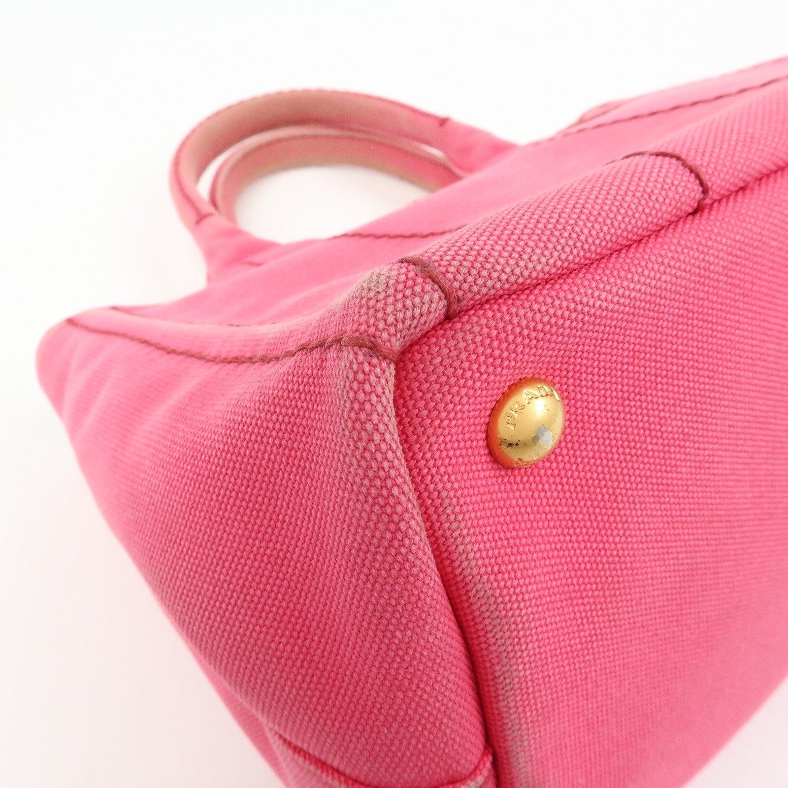 PRADA Canapa Mini Canvas 2Way Bag Hand Bag Pink 1BG439