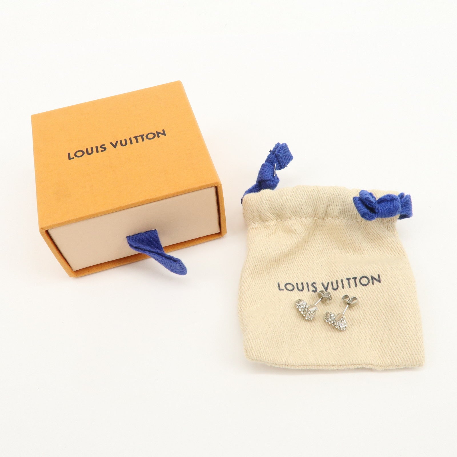 Louis Vuitton Essential V Strass Metal Earrings Silver M67316