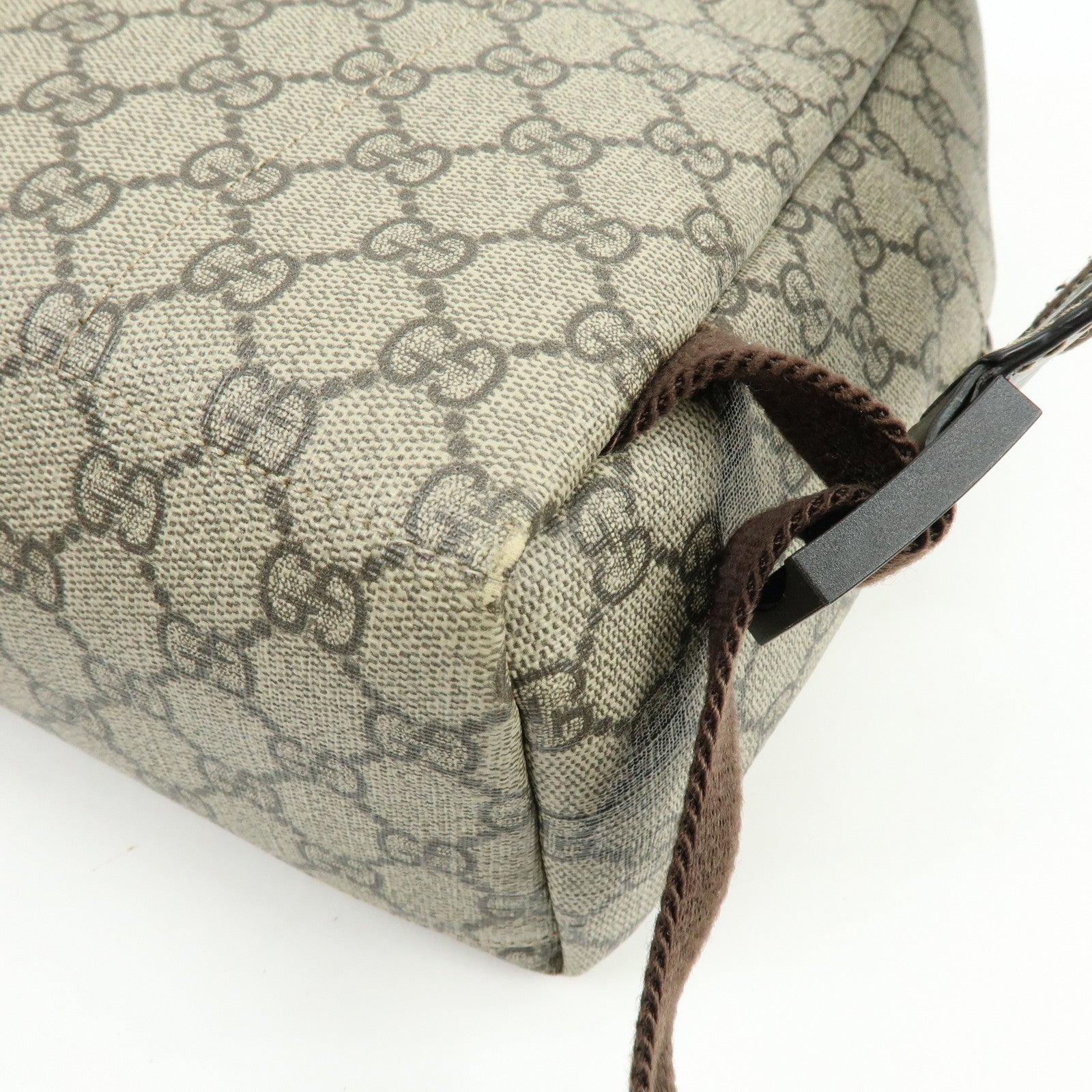 GUCCI Childrens GG Supreme Leather Backpack Beige Brown 271327