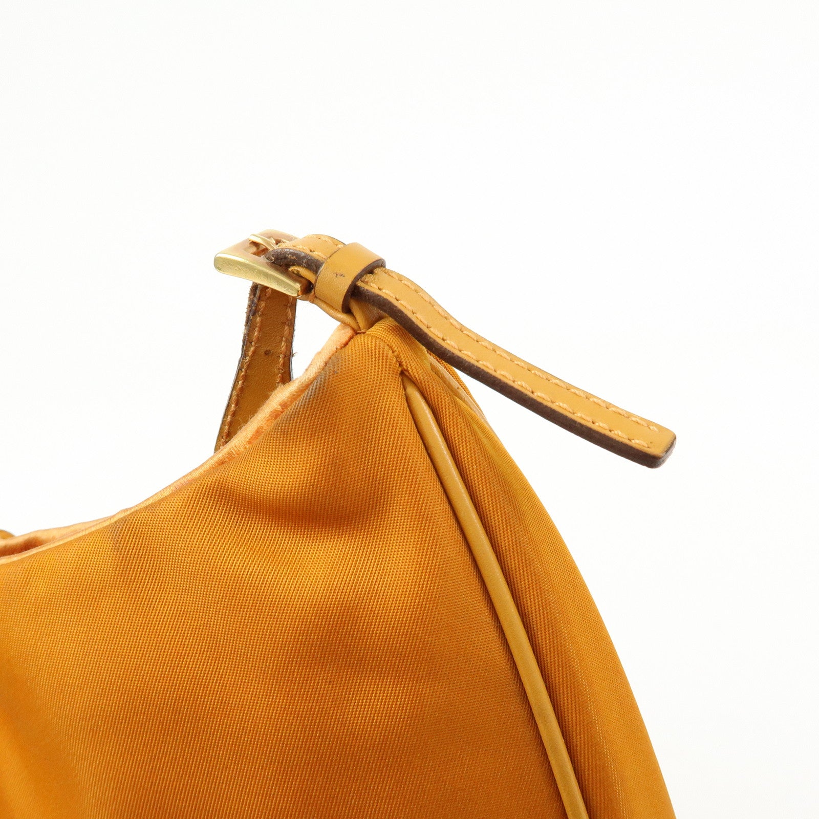 PRADA Triangle Logo Re‑Nylon Leather Hand Bag Shoulder Bag Orange