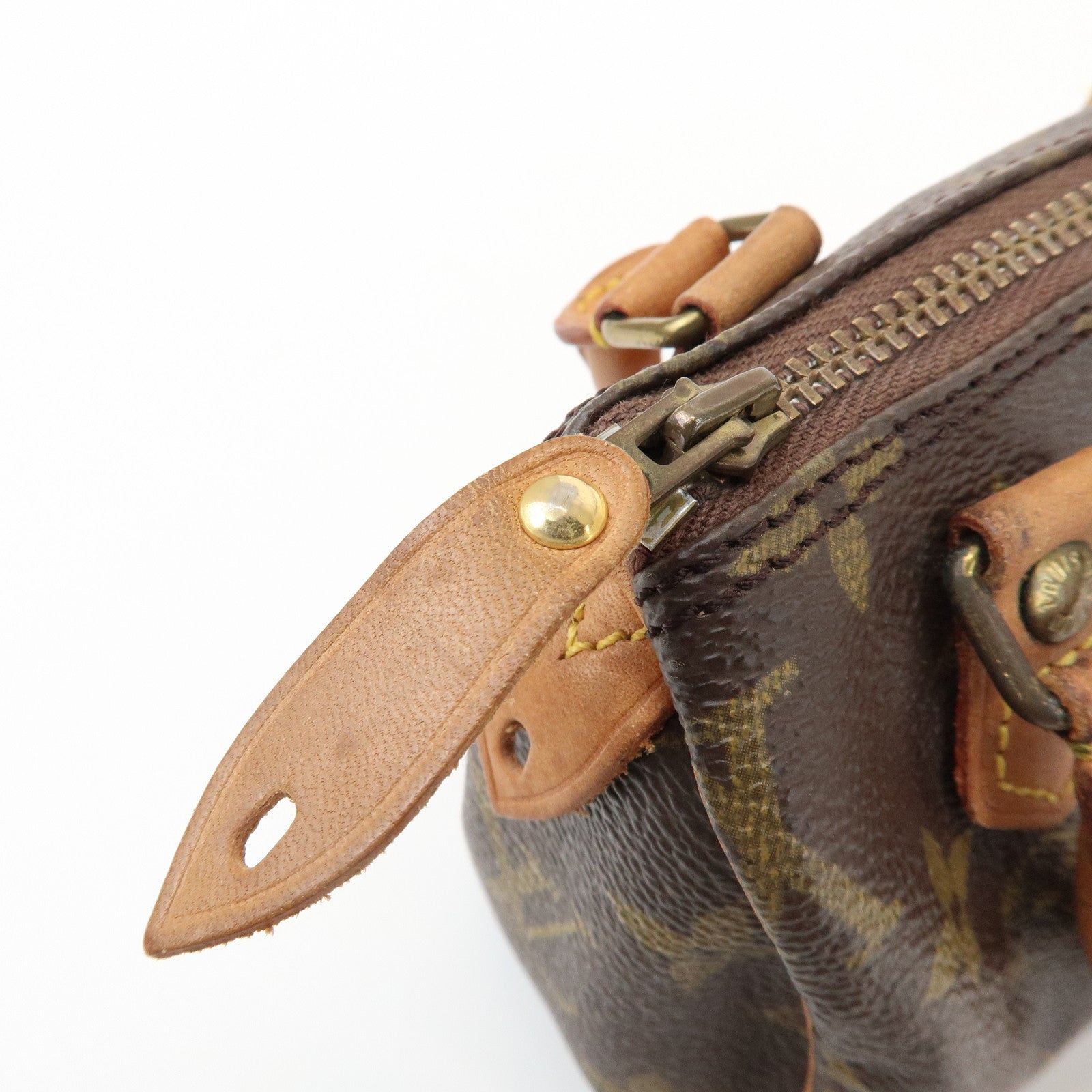 Louis Vuitton Monogram Mini Speedy Hand Bag & Strap Brown M41534