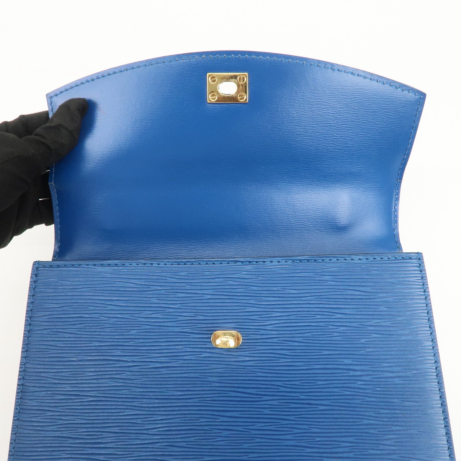 Louis Vuitton Epi Leather Malesherbes Hand Bag Toledo Blue M52375