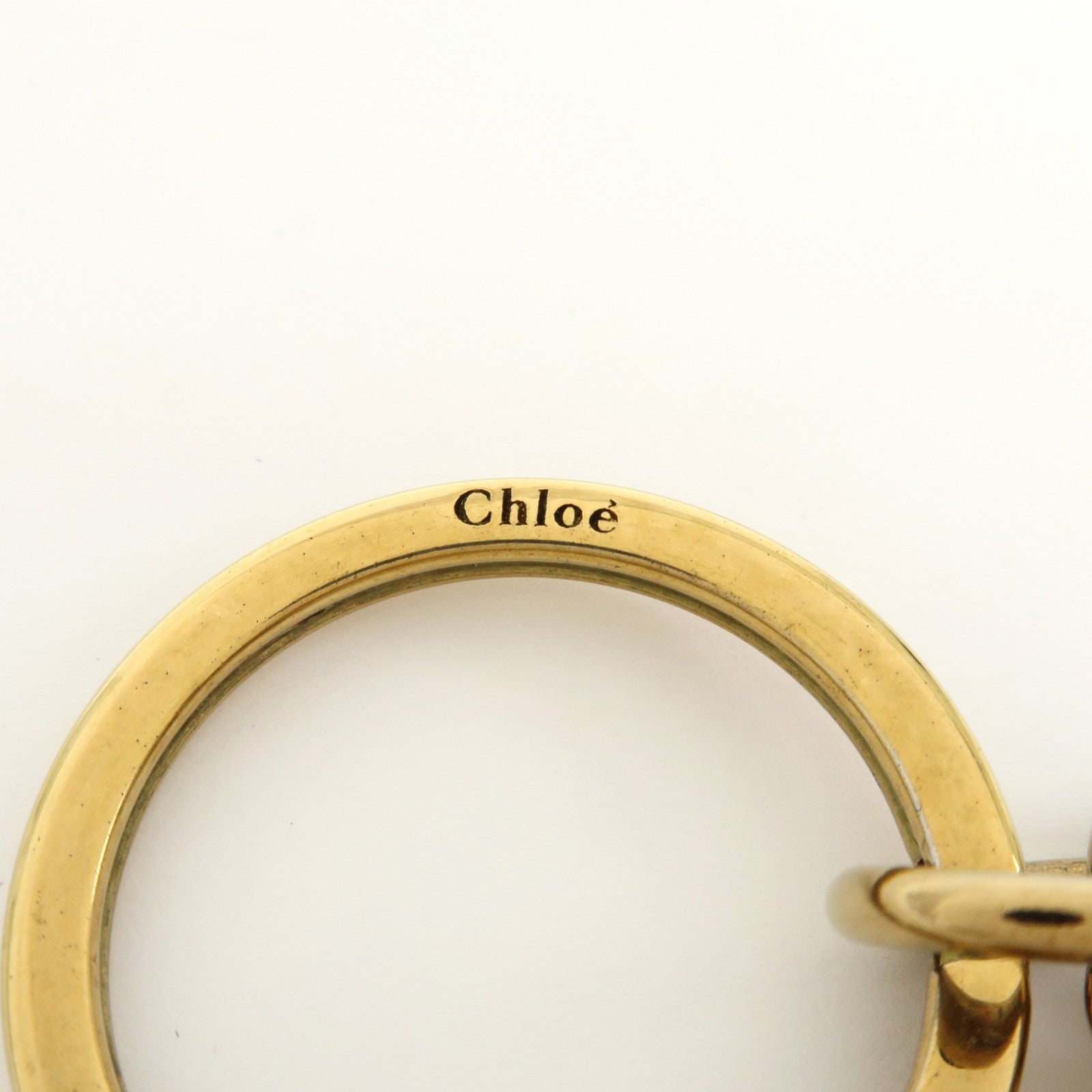 Chloe Heart Motif Metal Bag Charm Key Charm Key Chain Gold