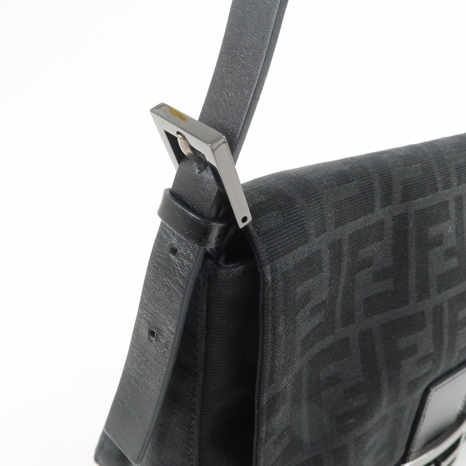 FENDI Mamma Baguette Zucca Canvas Leather Shoulder Hand Bag 8BR001