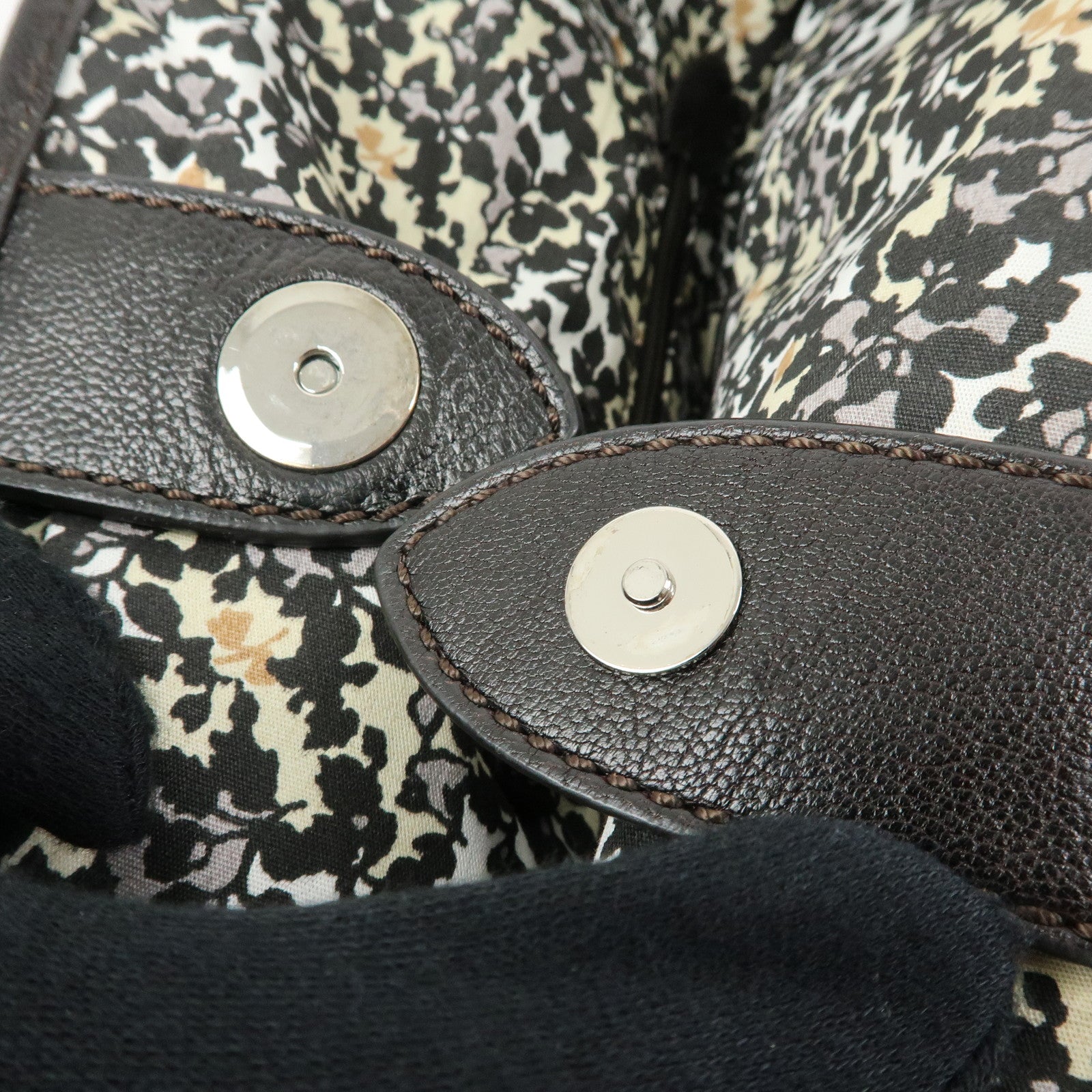 CELINE Macadam Denim Leather Tote Bag Indigo Blue Brown