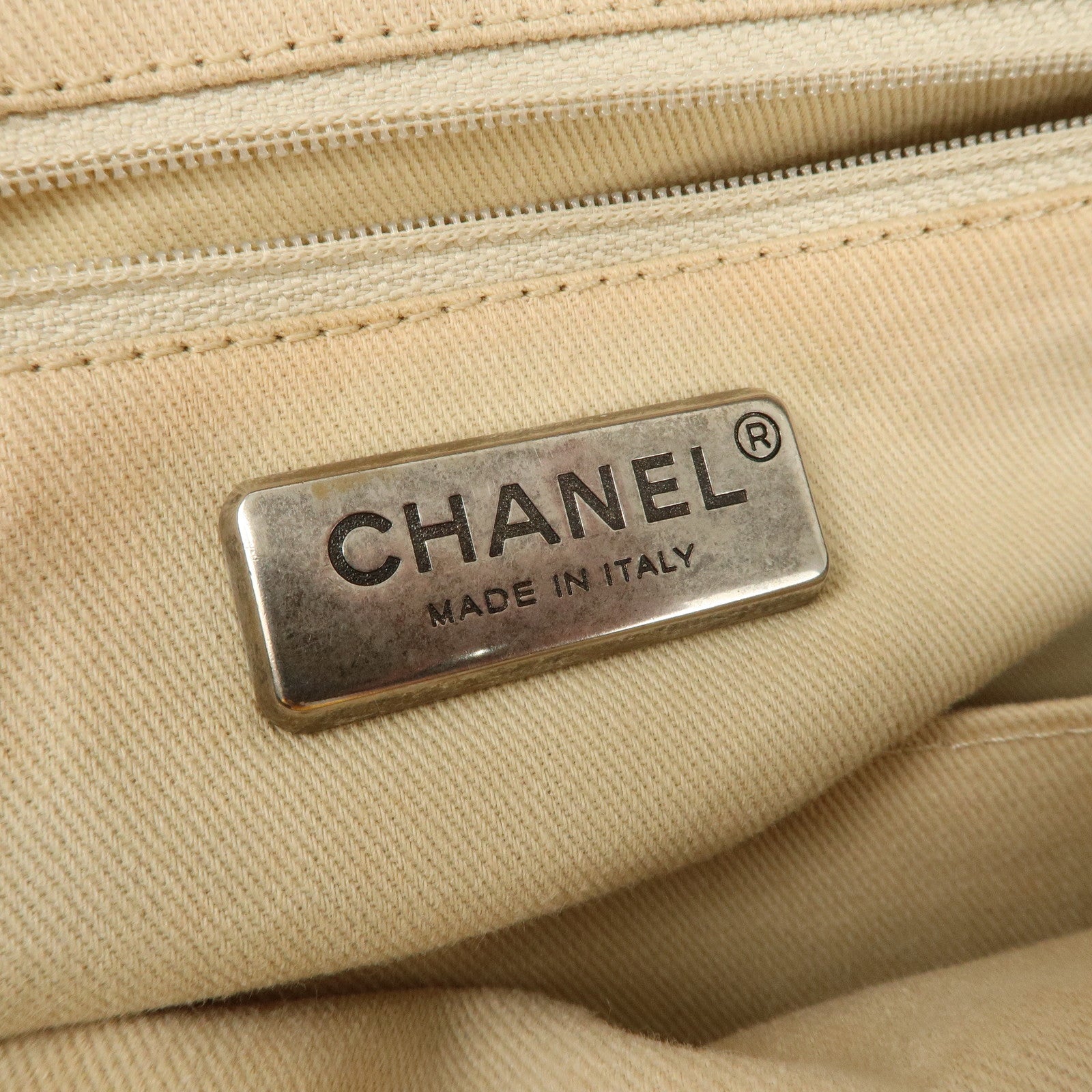 CHANEL COCO Mark Wild Stitch Caviarskin Boston Bag Brown