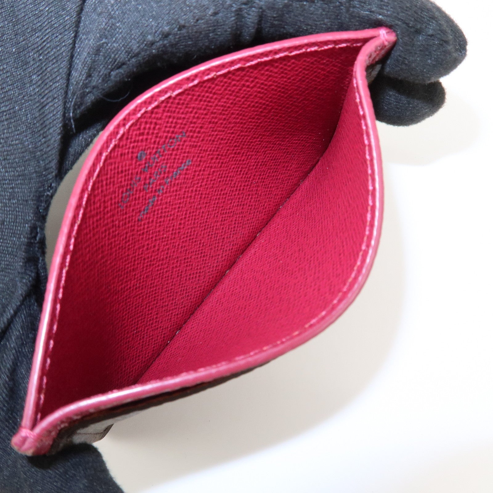Louis Vuitton Monogram Porte Cartes Simple Card Case Fuchsia M60703
