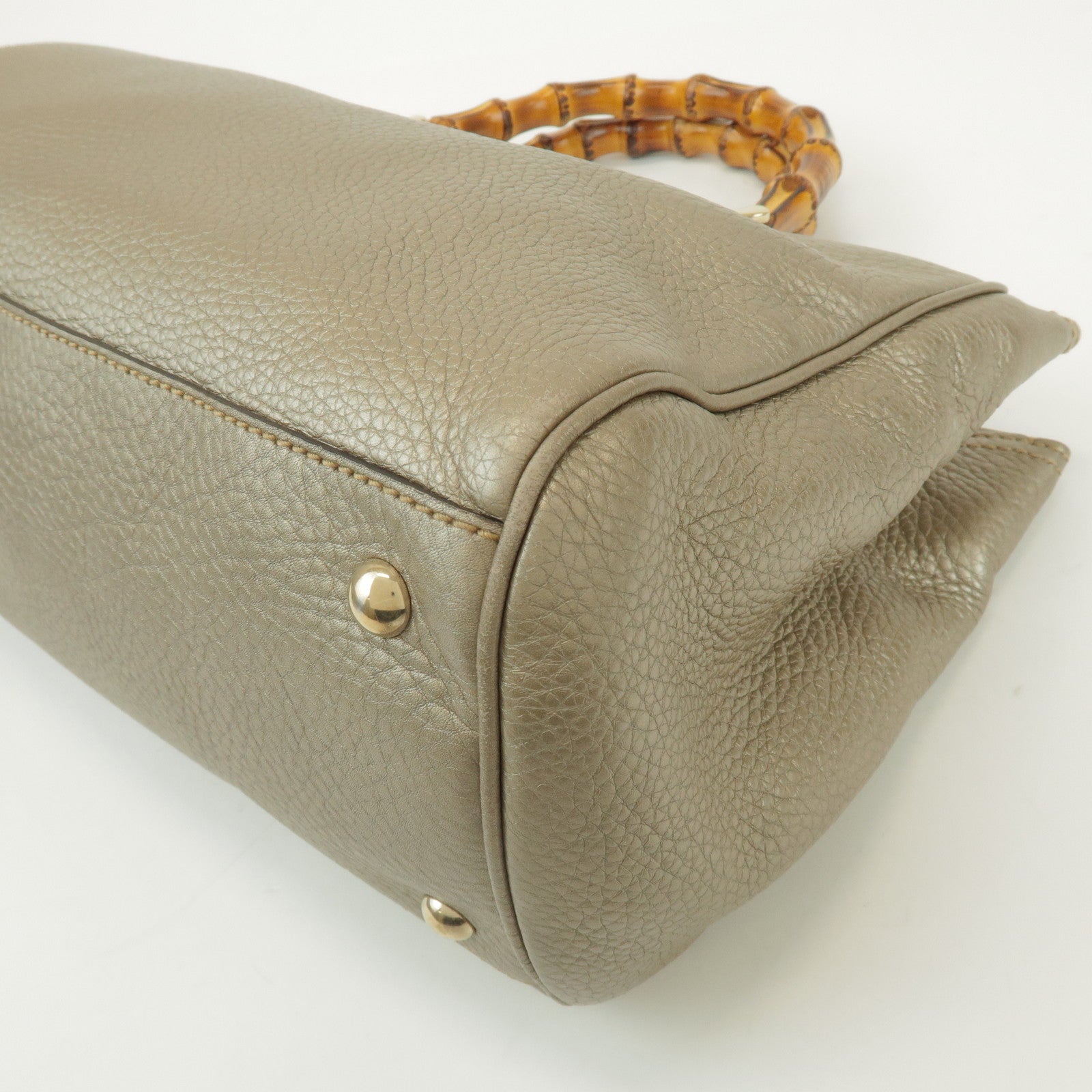 GUCCI Bamboo Shopper Medium 2Way Bag Shoulder Bag Gold 323660