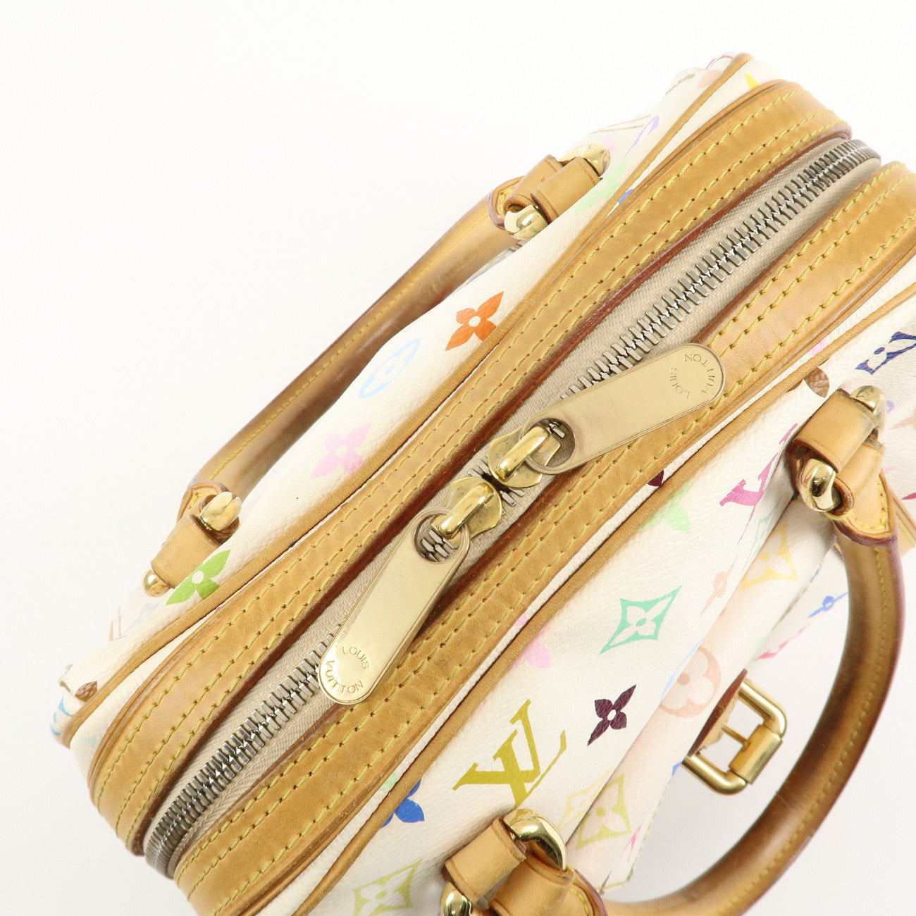 Louis Vuitton Monogram Multicolor Priscilla Hand Bag Blanc M40096 Used