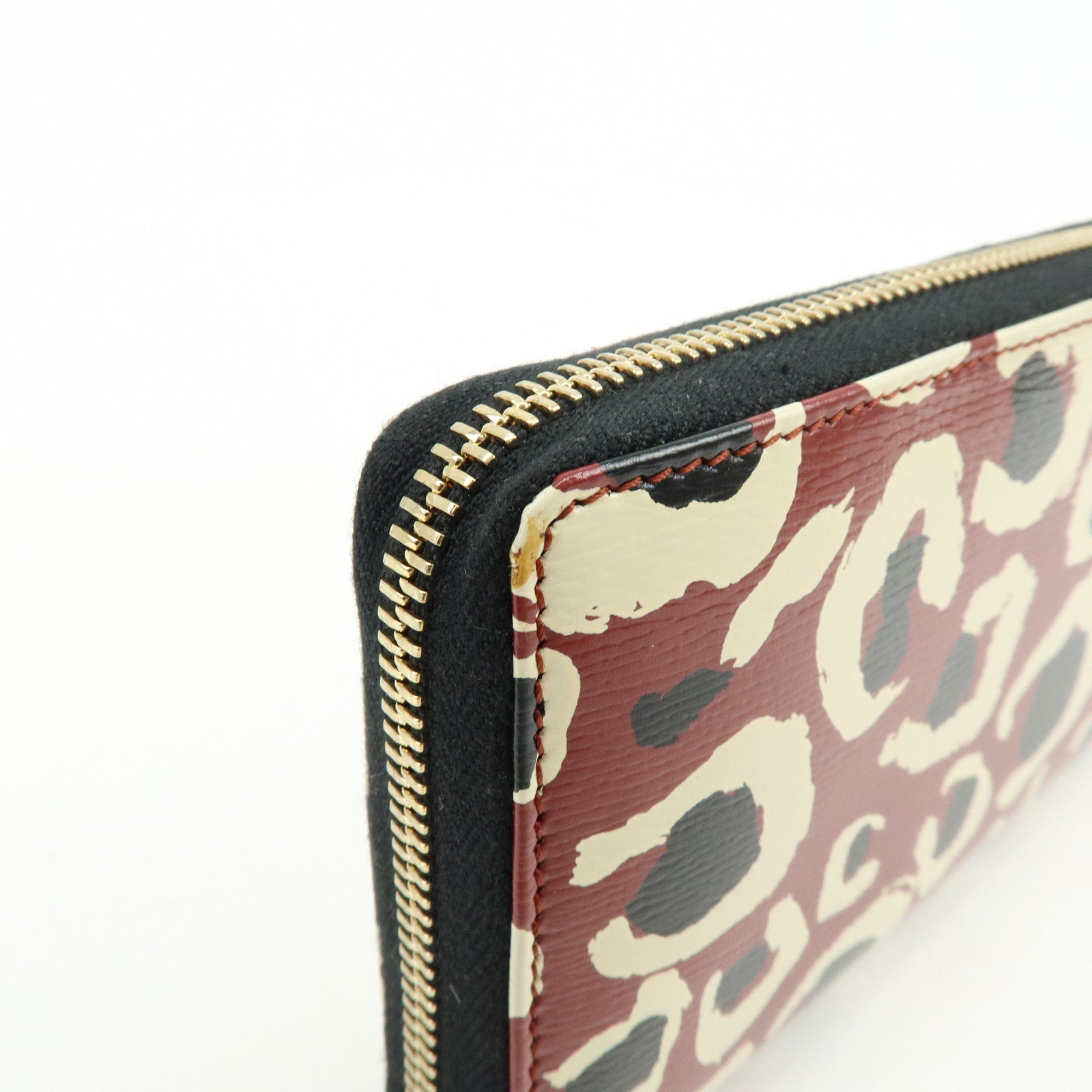 GUCCI Interlocking G Leather Round Zippy Long Wallet Red 309705