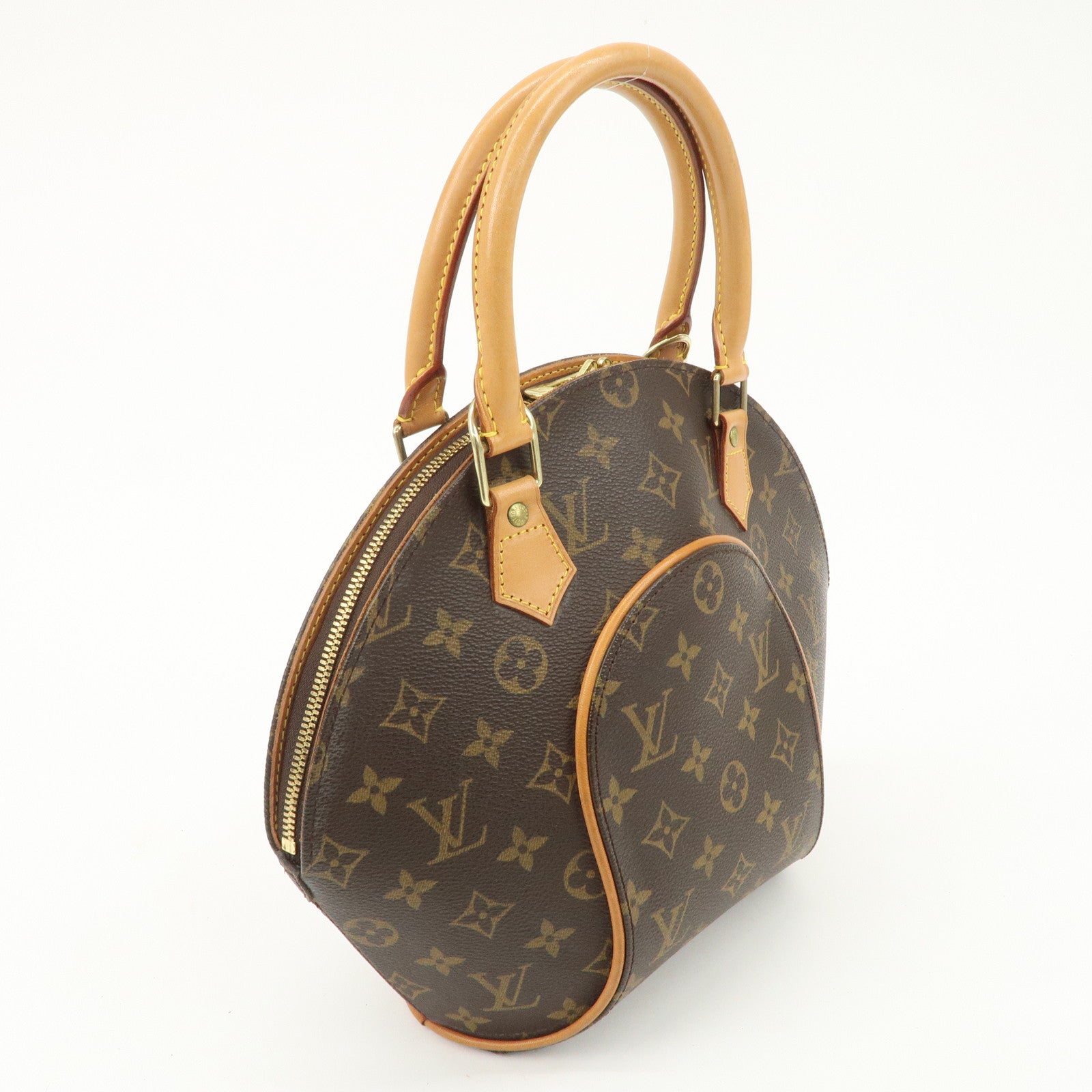 Louis Vuitton Monogram Ellipse PM Hand Bag Brown Gold HDW M51127