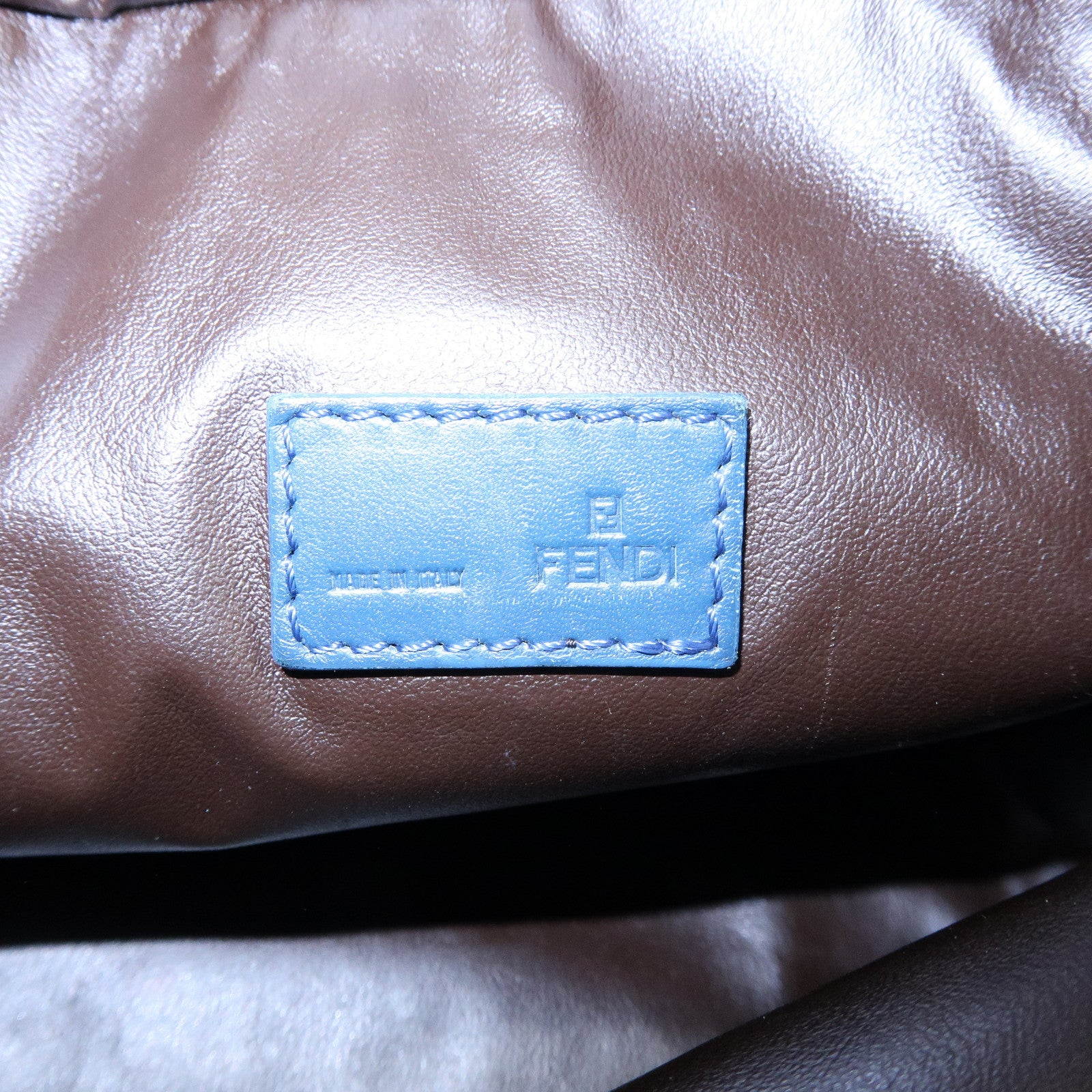 FENDI Zucca Canvas Leather Hand Bag Brown Black Navy 8N0000