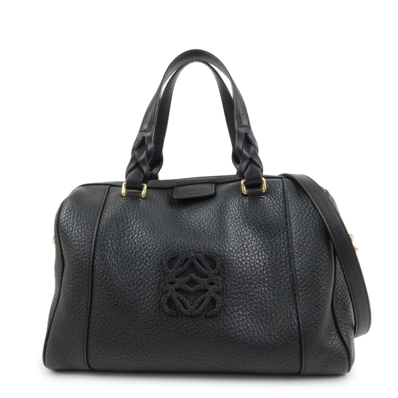 LOEWE Anagram Leather Amazona Fusta 2Way Shoulder Bag Black