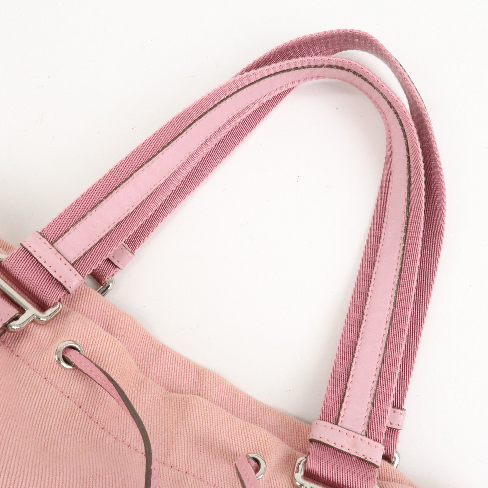 Saint Laurent Canvas Kahara Tote Bag Shoulder Bag Pink 121631 Used