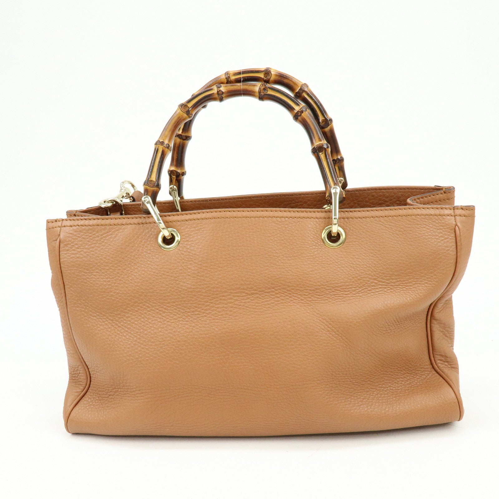 GUCCI Bamboo Shopper Medium 2Way Bag Shoulder Bag Brown 323660