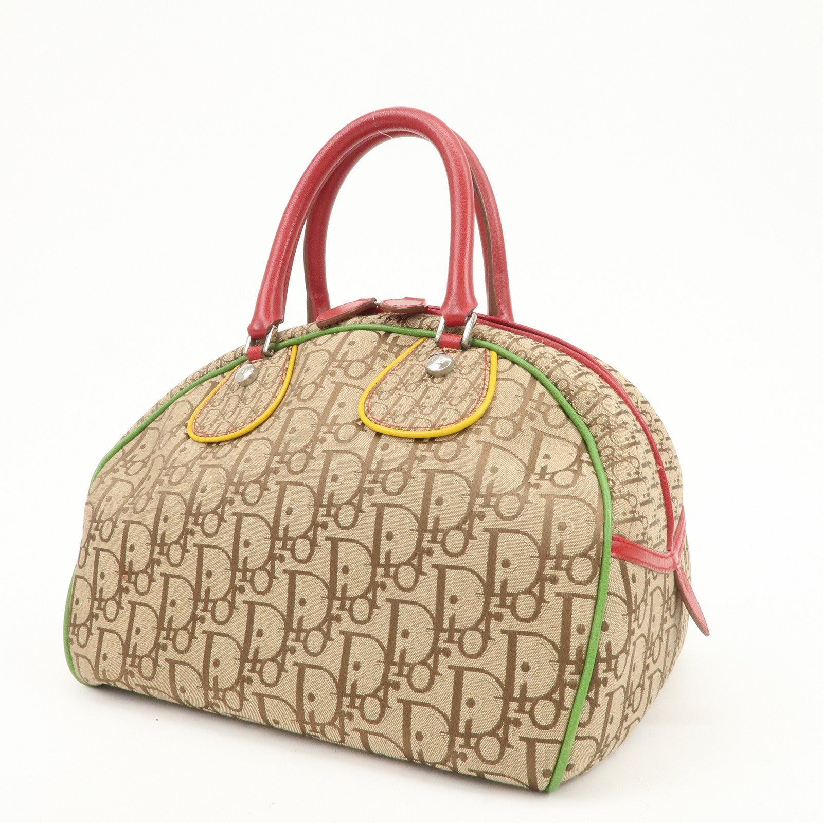 Christian Dior Rasta Trotter Canvas Leather Boston Bag Hand Bag