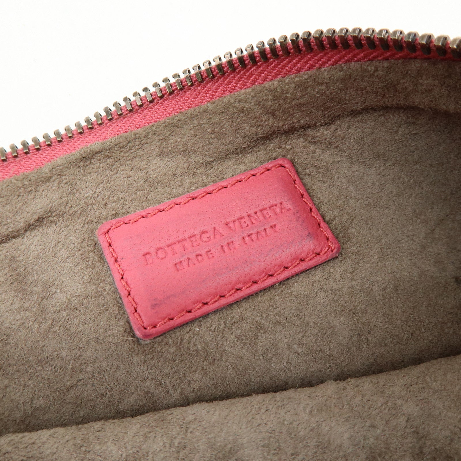 BOTTEGA VENETA Intrecciato Leather Pouch Cosmetic Pouch Pink 233810