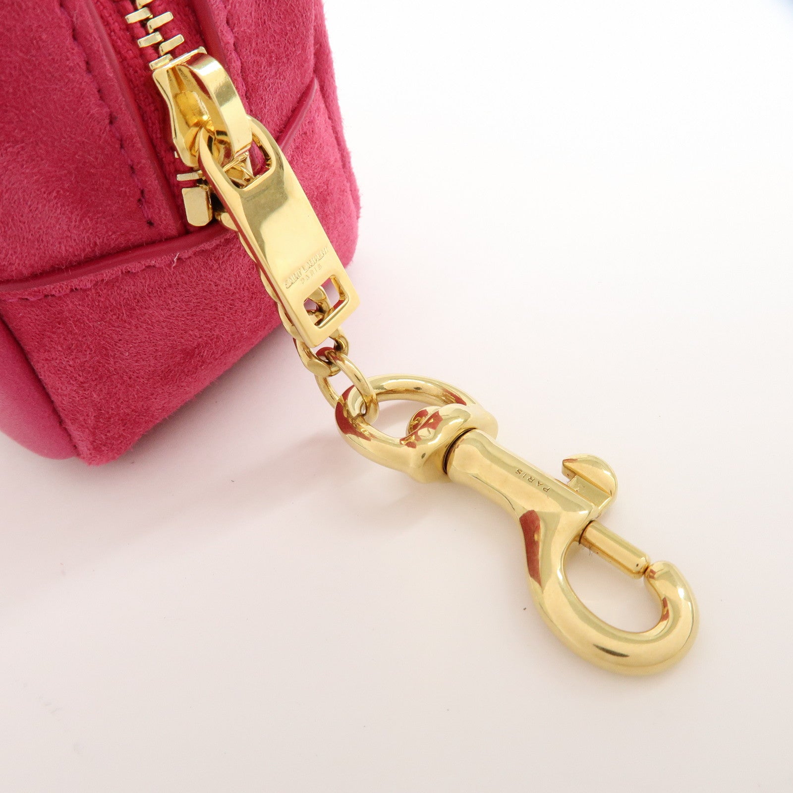 SAINT LAURENT PARIS Casandra Suede Leather Jamie Cube Pouch 669964