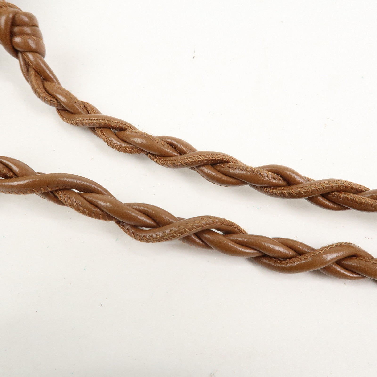 JIL SANDER Leather Tangle Small Shoulder Bag Crossbody Bag Brown