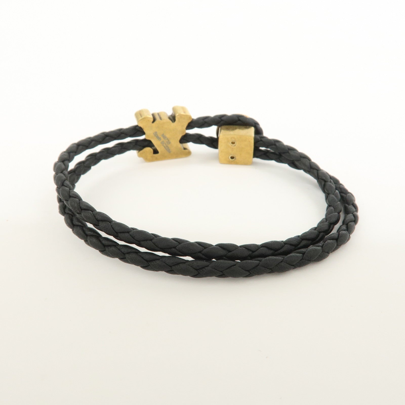 Louis Vuitton Leather Metal Rodeo Bracelet Black M8735